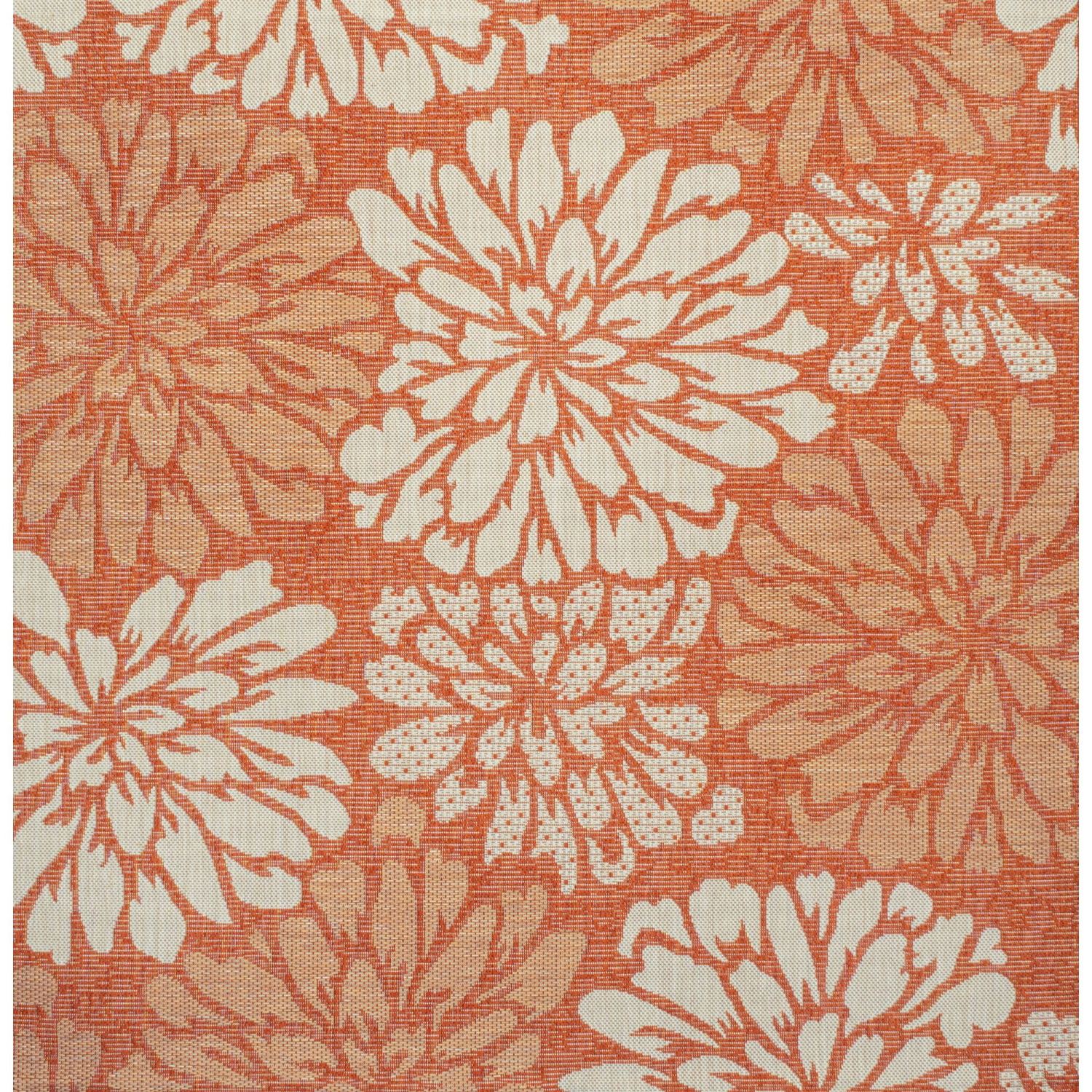 Zinnia Modern Floral Textured Weave Indoor/Outdoor Area Rug