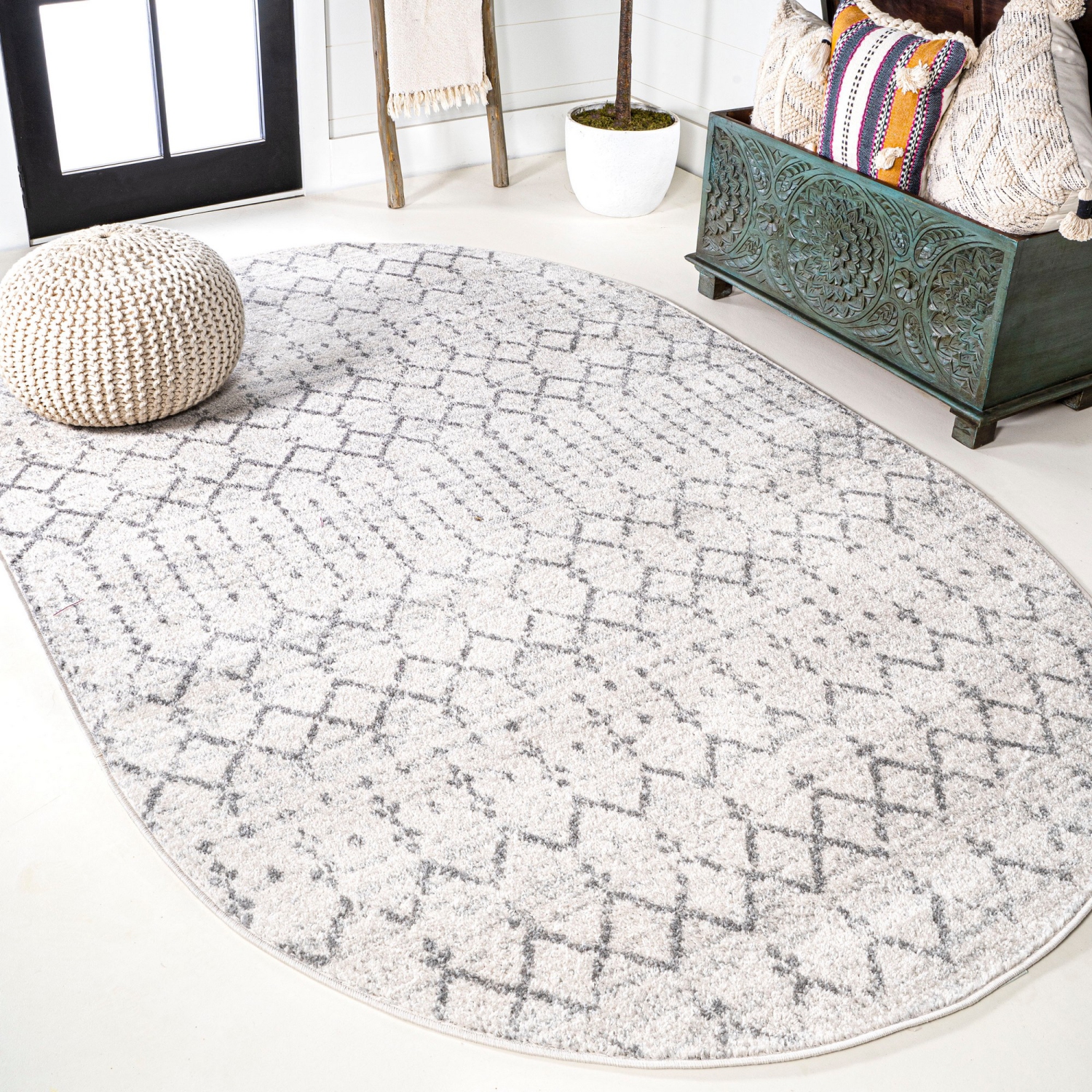 Moroccan Hype Boho Vintage Diamond Area Rug