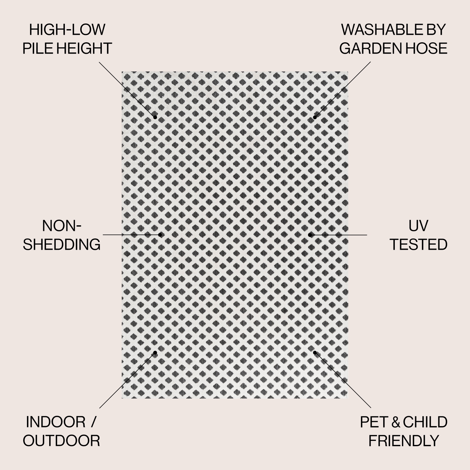 Rabat High-Low Pile Mini Diamond Trellis Area Rug