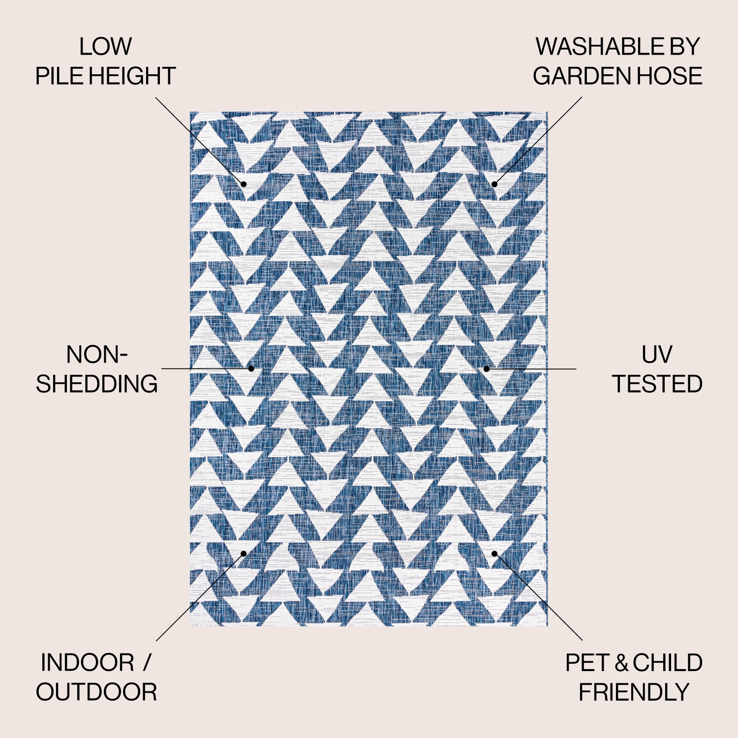 Tapis moderne à motif géométrique tribal andratx, intérieur/extérieur