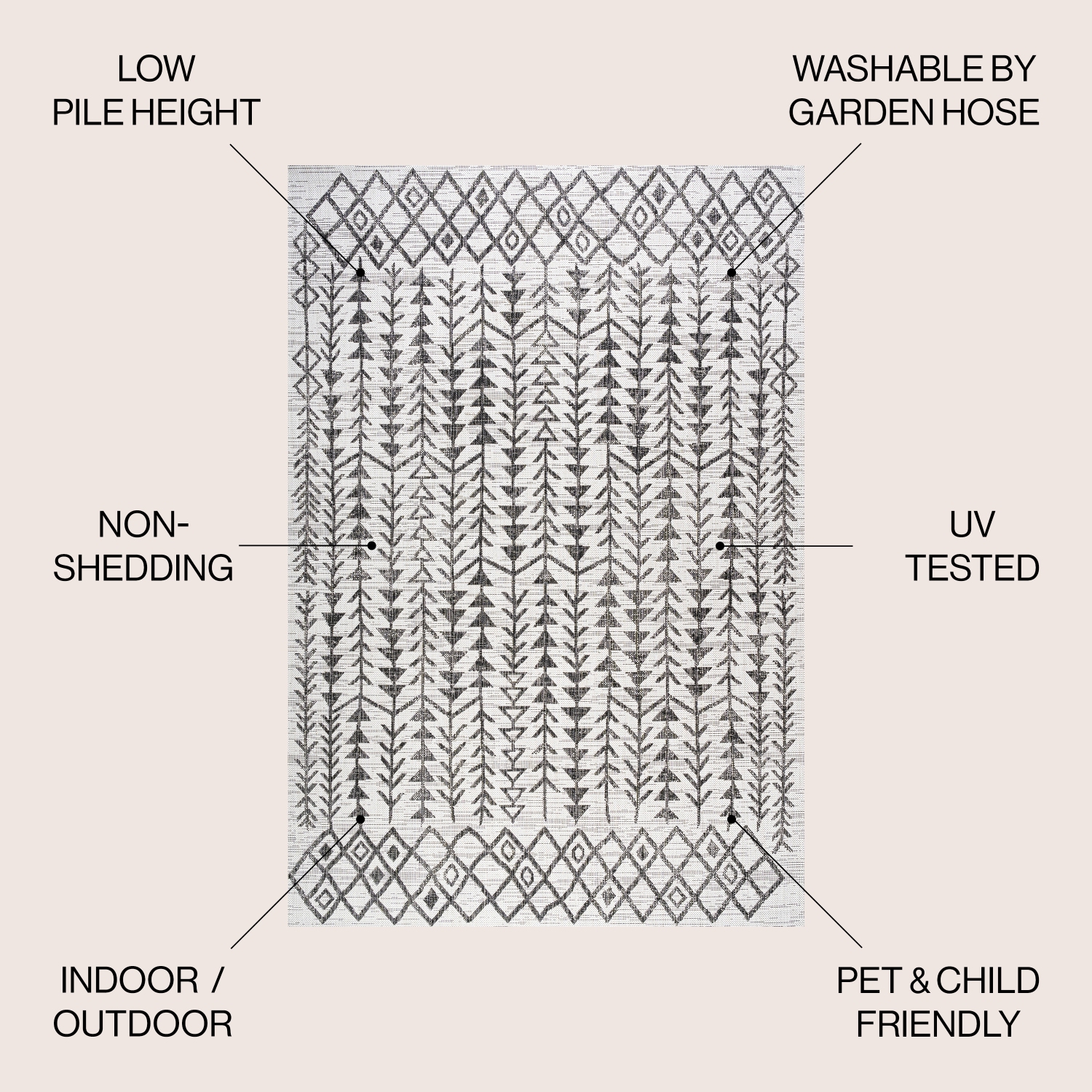 Tapis à motif géométrique intérieur/extérieur Tokay Bohemian