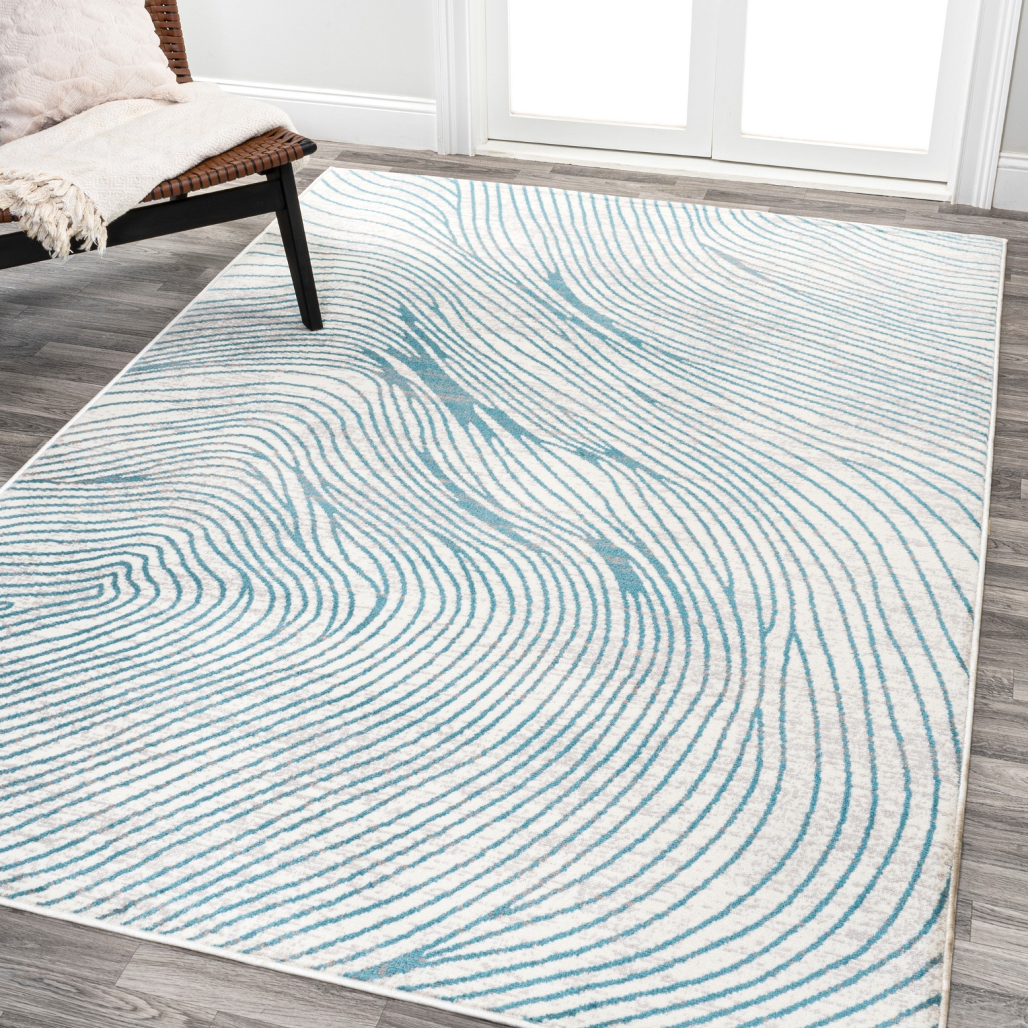 Tapis à motif géométrique similibois Arlo