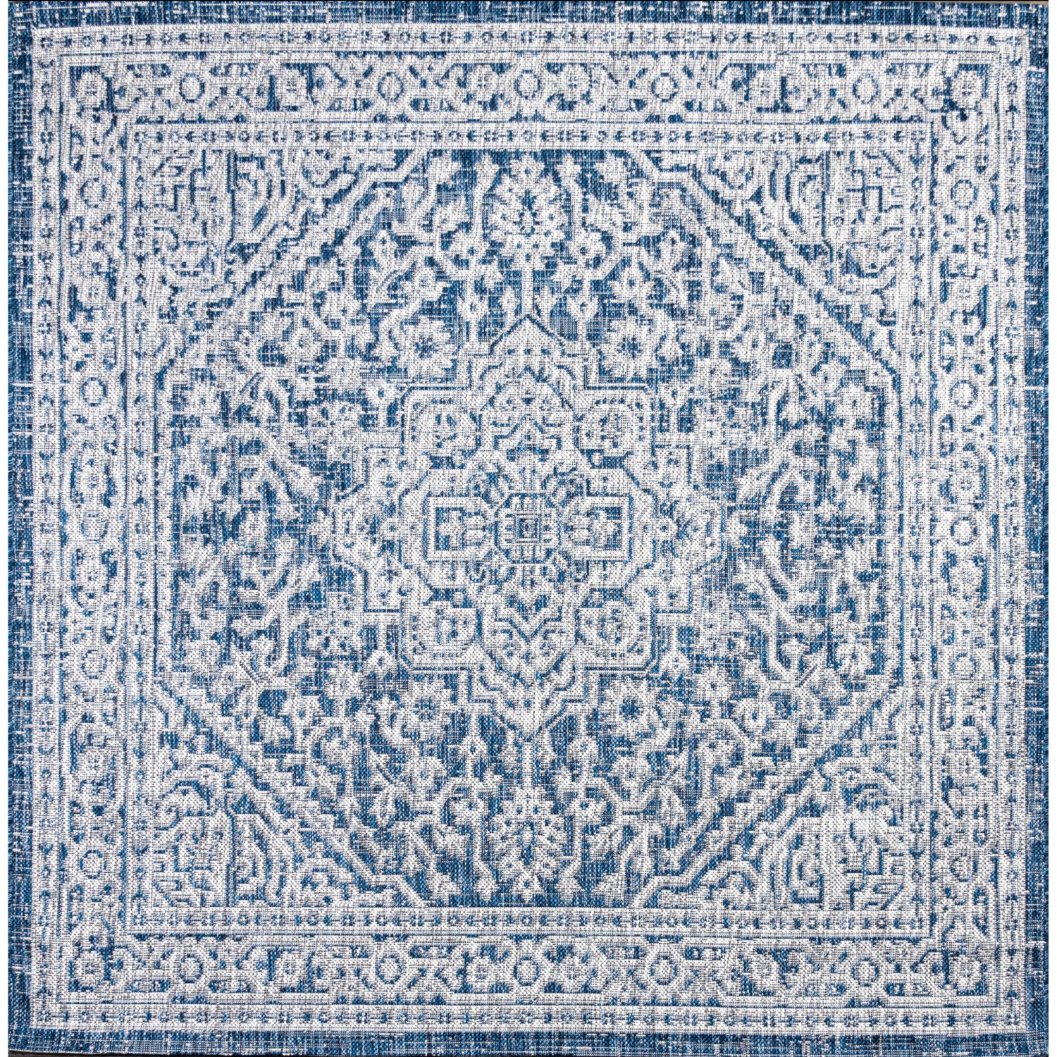 Sinjuri Medallion Textured Weave Indoor/Outdoor Area Rug
