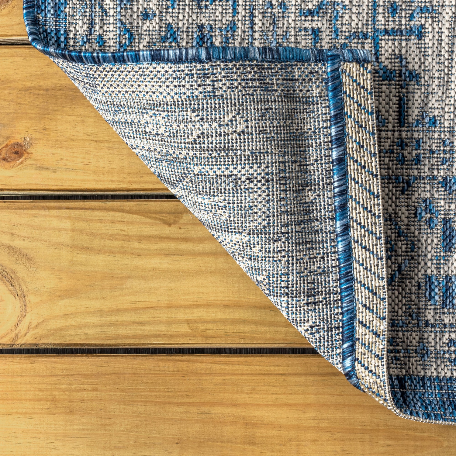 Sinjuri Medallion Textured Weave Indoor/Outdoor Area Rug