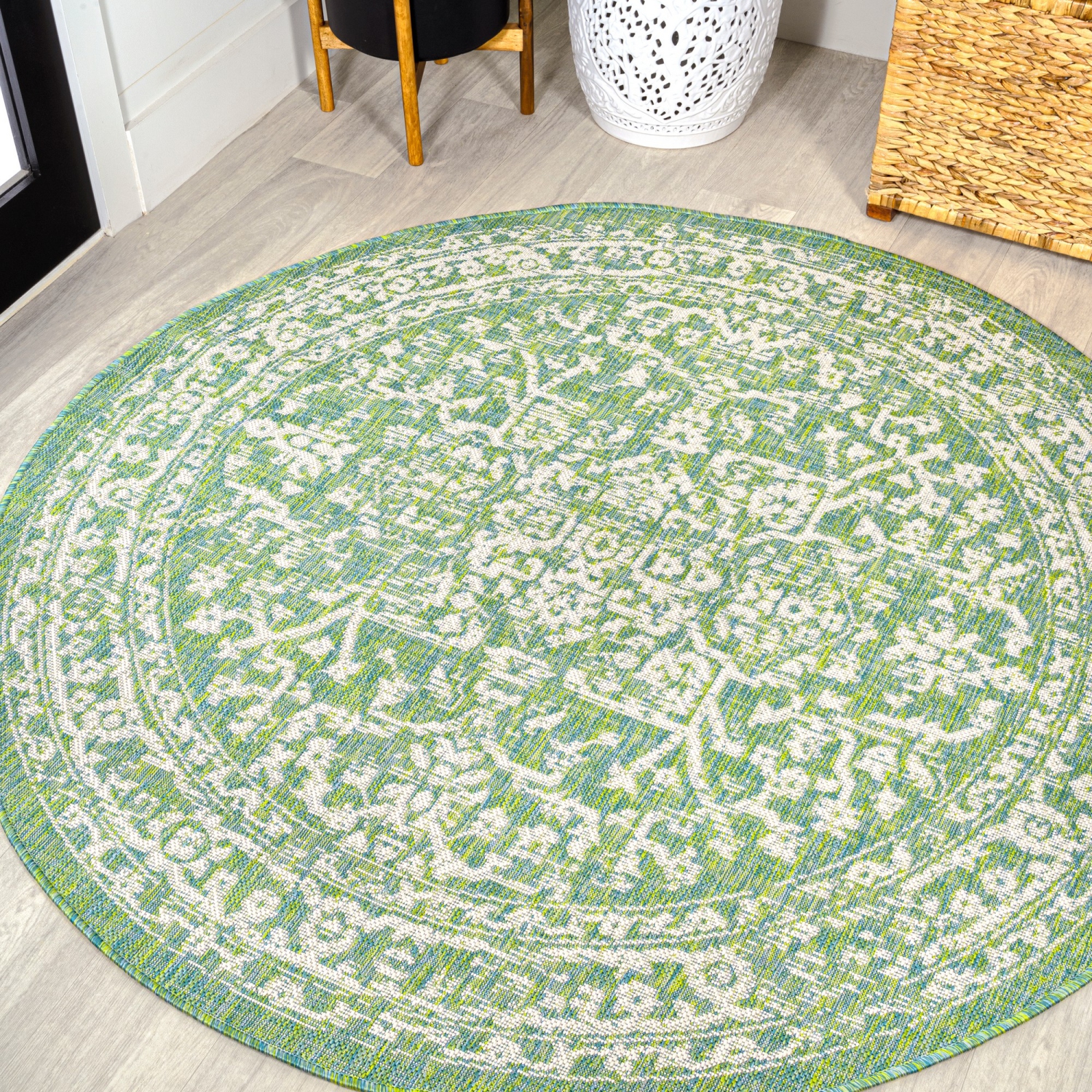 Malta Bohemian Medallion Textured Weave Indoor/Outdoor Area Rug