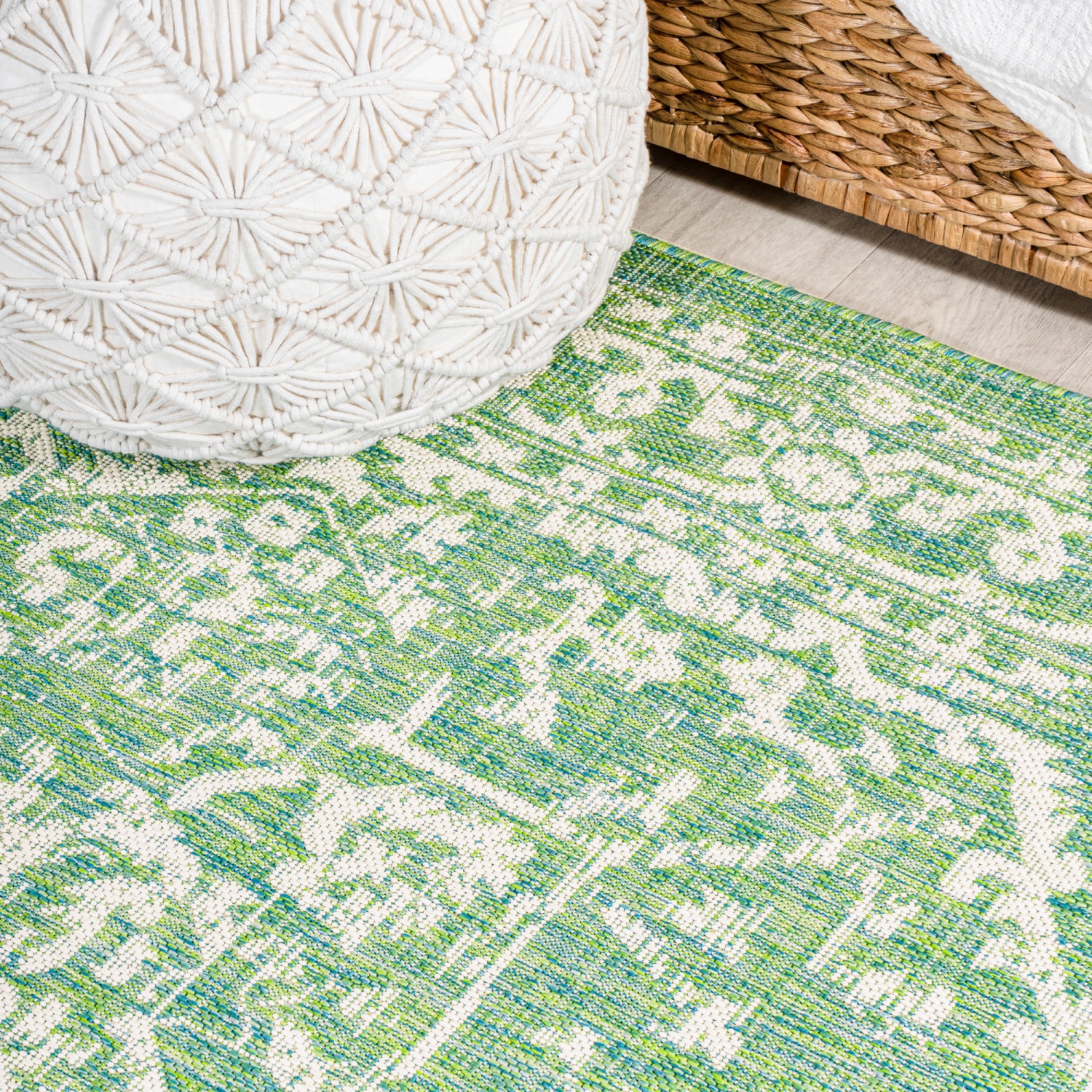 Malta Bohemian Medallion Textured Weave Indoor/Outdoor Area Rug