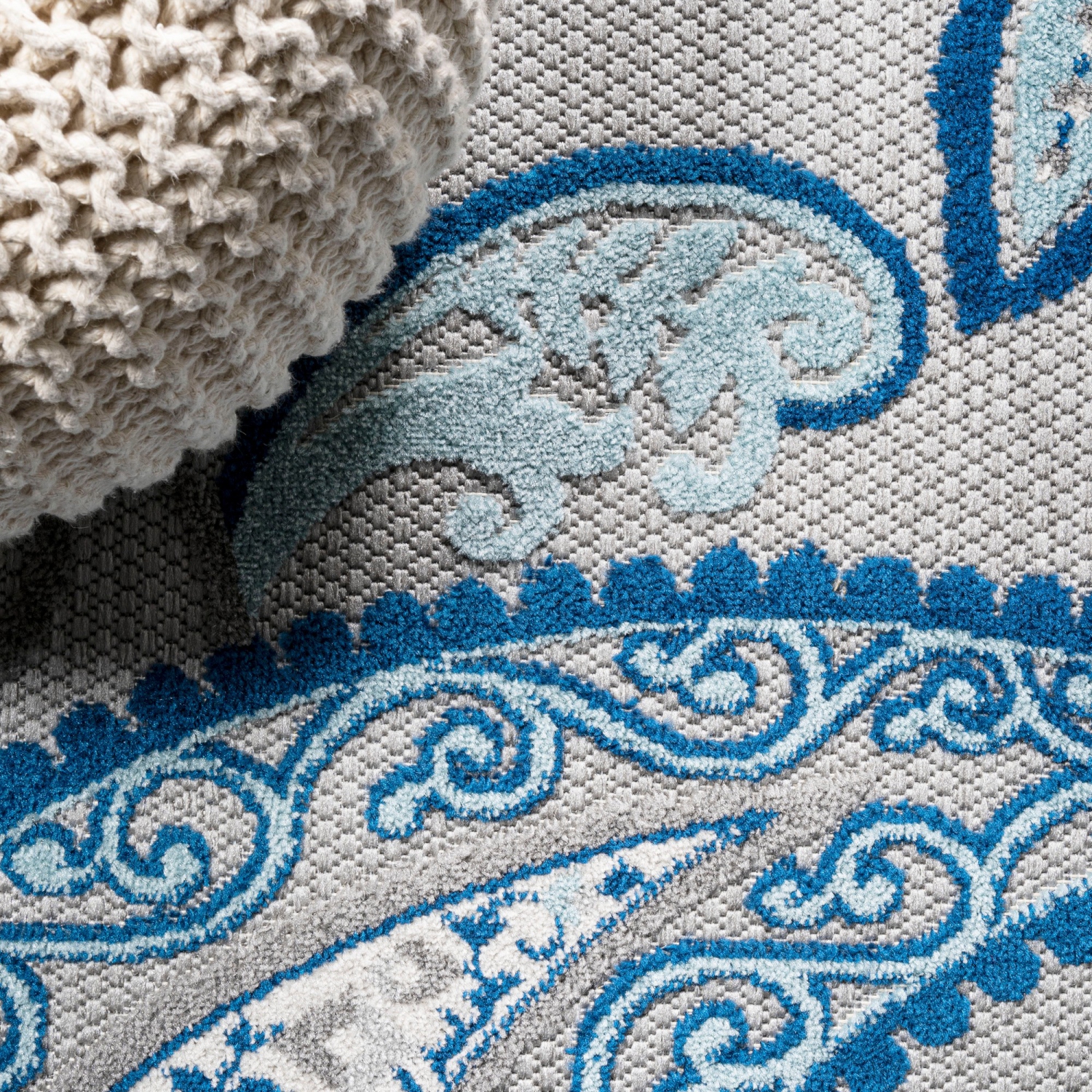 Tapis haut/bas à motif cachemire Julien pour l'intérieur et l'extérieur