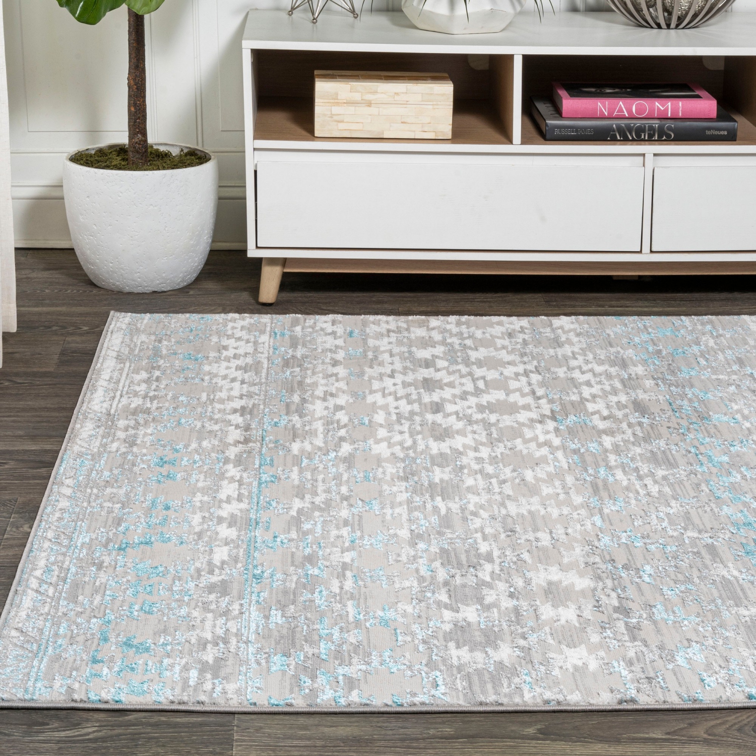 Ancient Faded Trellis Area Rug