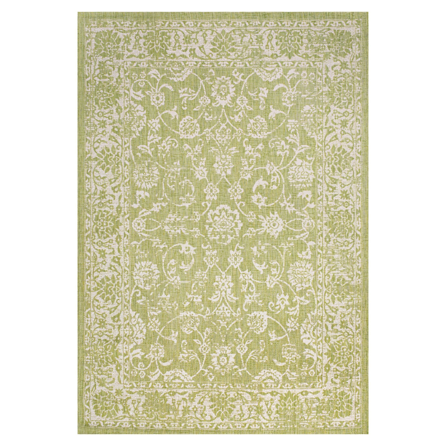 Tela Bohemian Textured Weave Floral Indoor/Outdoor Area Rug