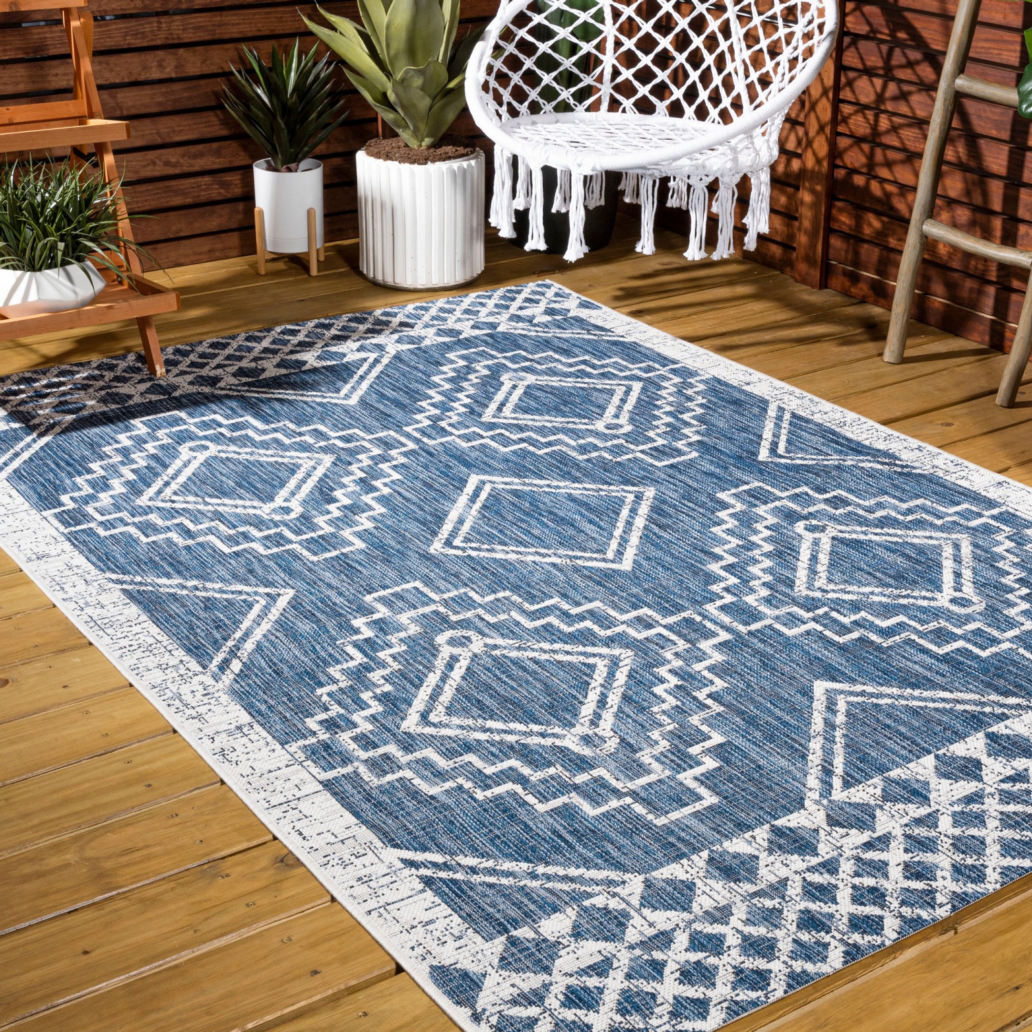 Marokko Diamond Tribal Medallion Indoor/Outdoor Area Rug
