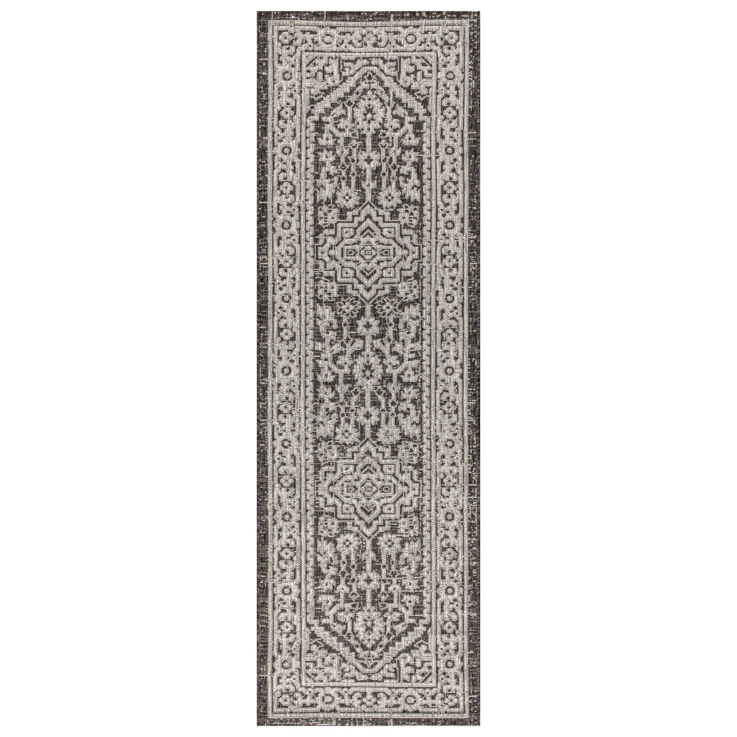 Sinjuri Medallion Textured Weave Indoor/Outdoor Area Rug