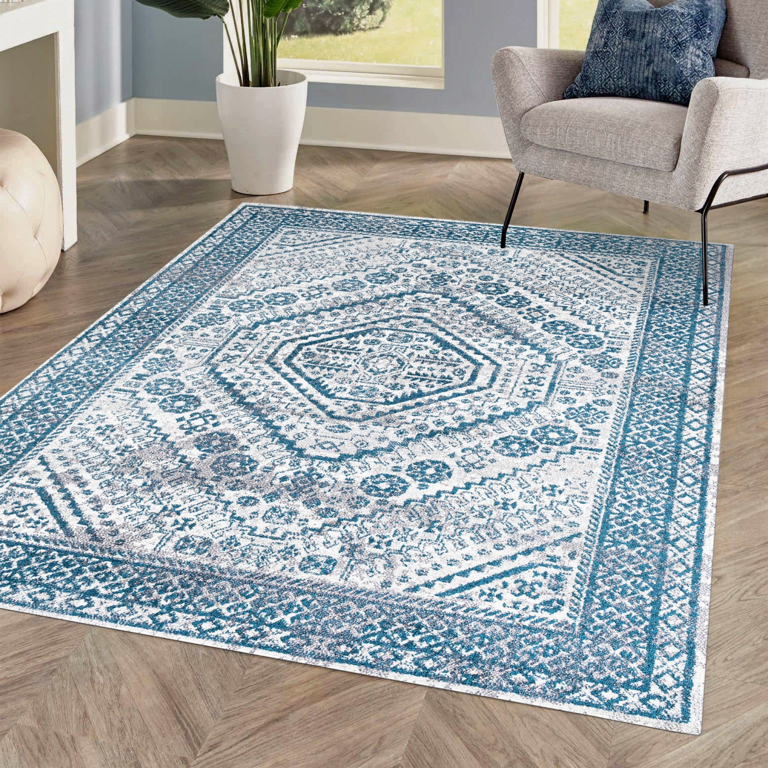 Boho Cottage Medallion Area Rug
