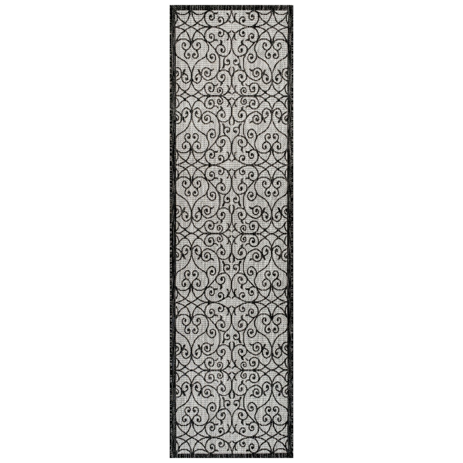 Tapis de corridor intérieur/extérieur à motif de filigrane texturé de style rétro de Madrid