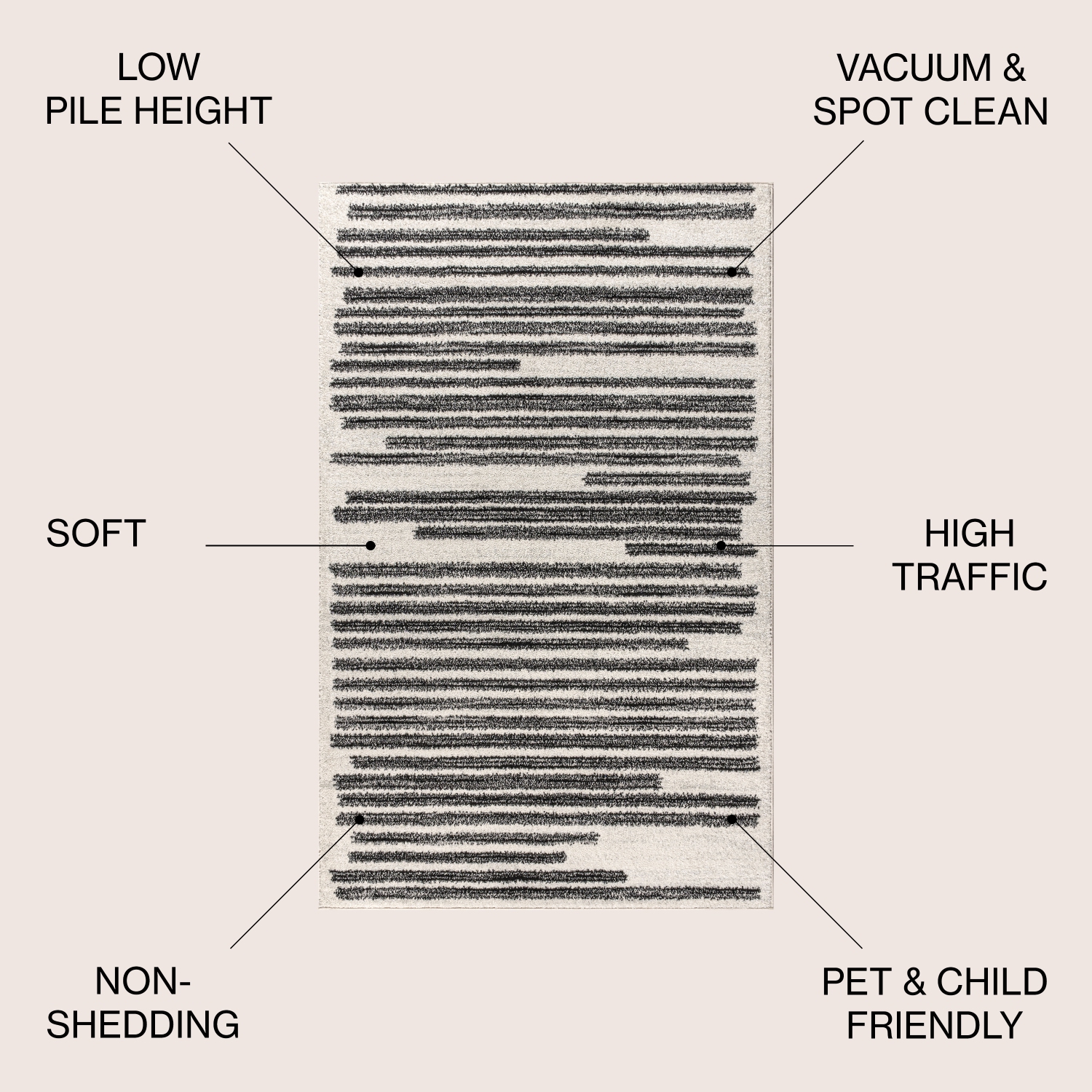 Khalil Modern Berber Stripe Area Rug