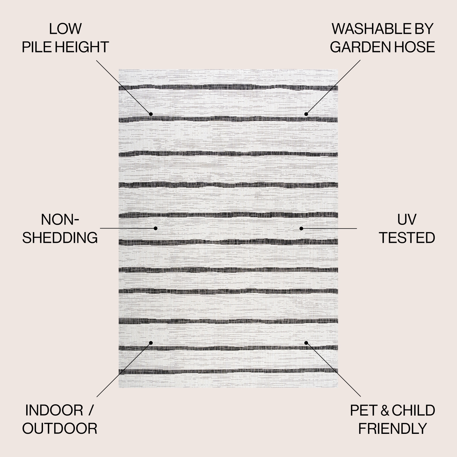 Tapis d'intérieur/d'extérieur Colonia Berber Stripe