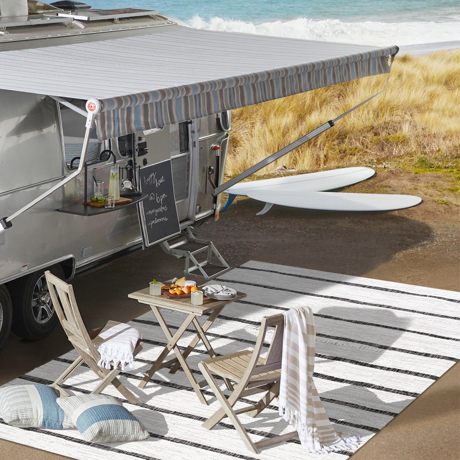 Tapis d'intérieur/d'extérieur Colonia Berber Stripe