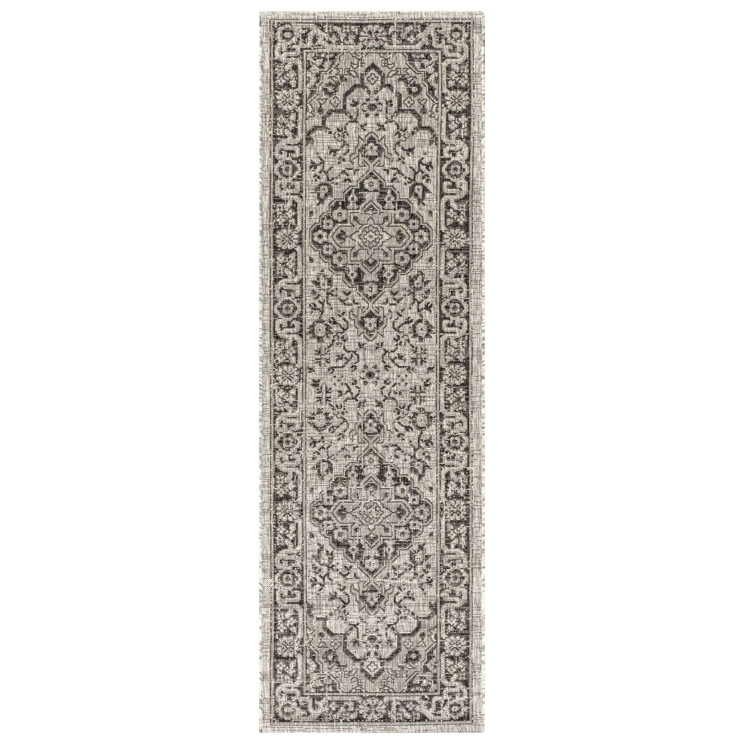 Tapis d'intérieur/d'extérieur Rozetta Boho Medallion texturé