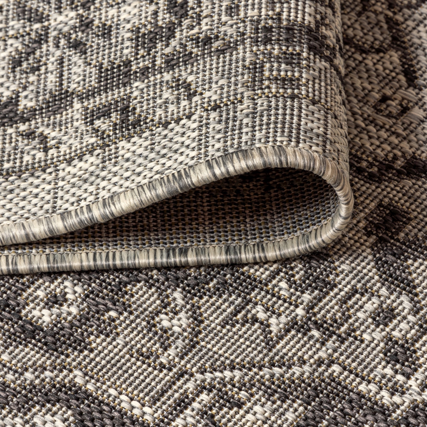 Tapis d'intérieur/d'extérieur Rozetta Boho Medallion texturé