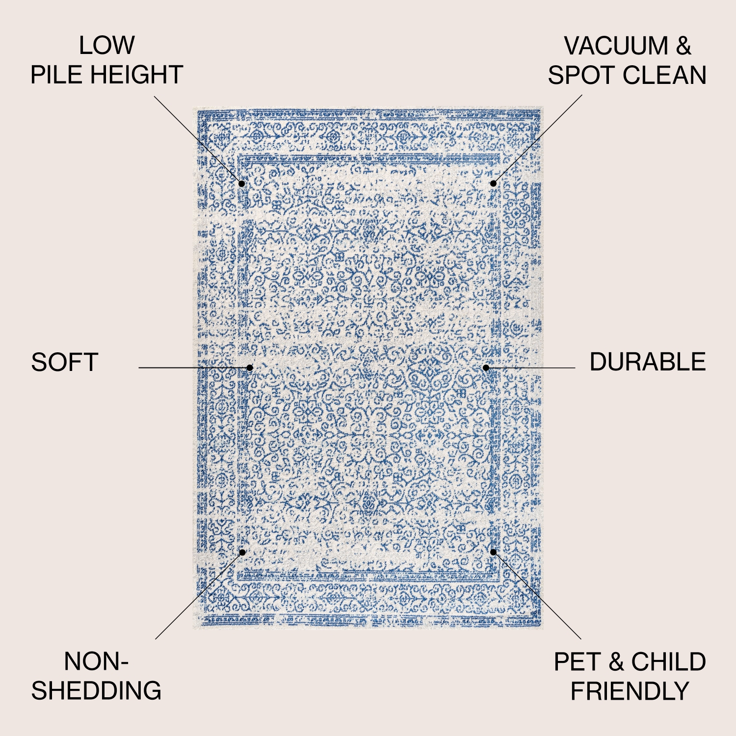 Tapis d'appoint en filigrane Azul