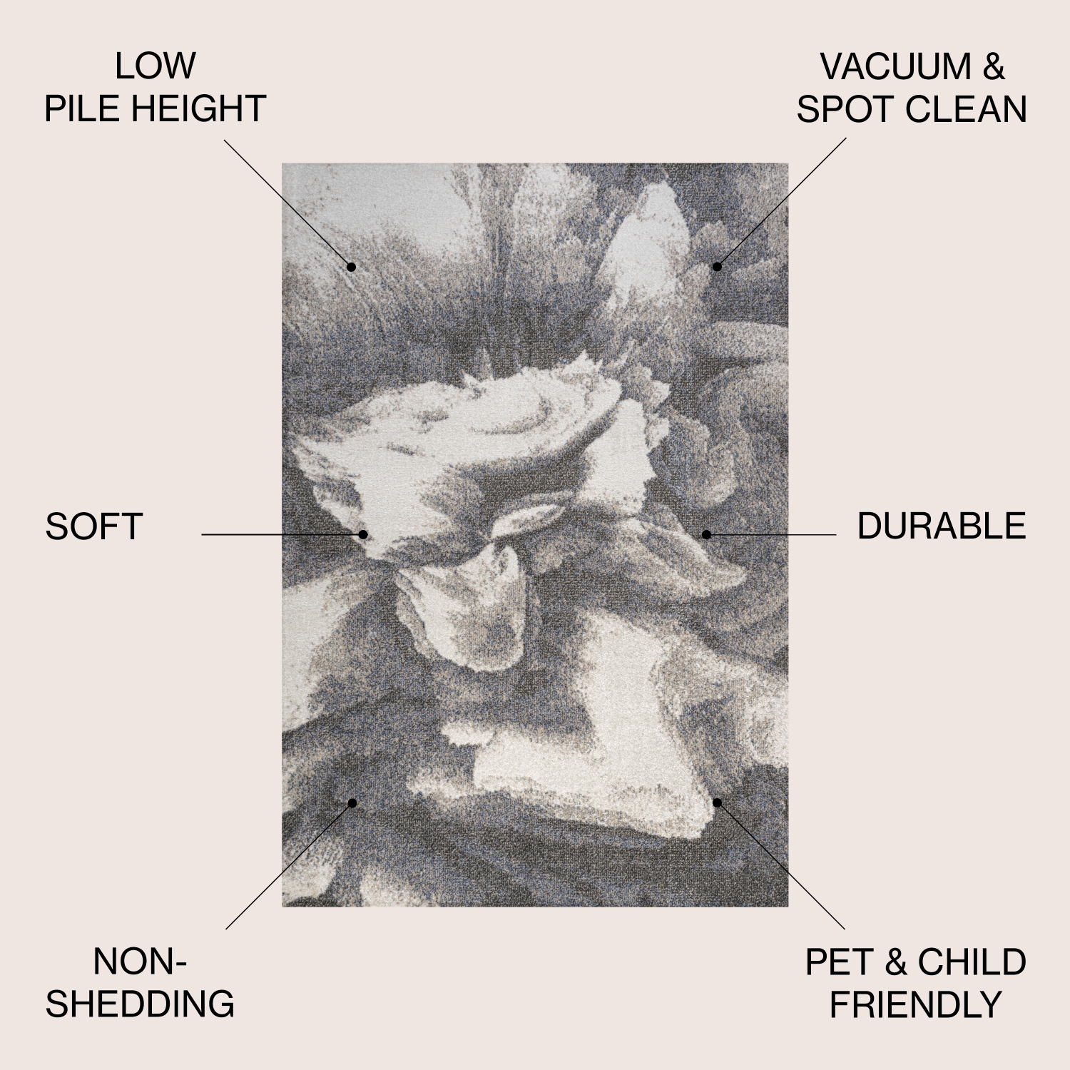 Petalo Abstract Two Tone Modern Area Rug