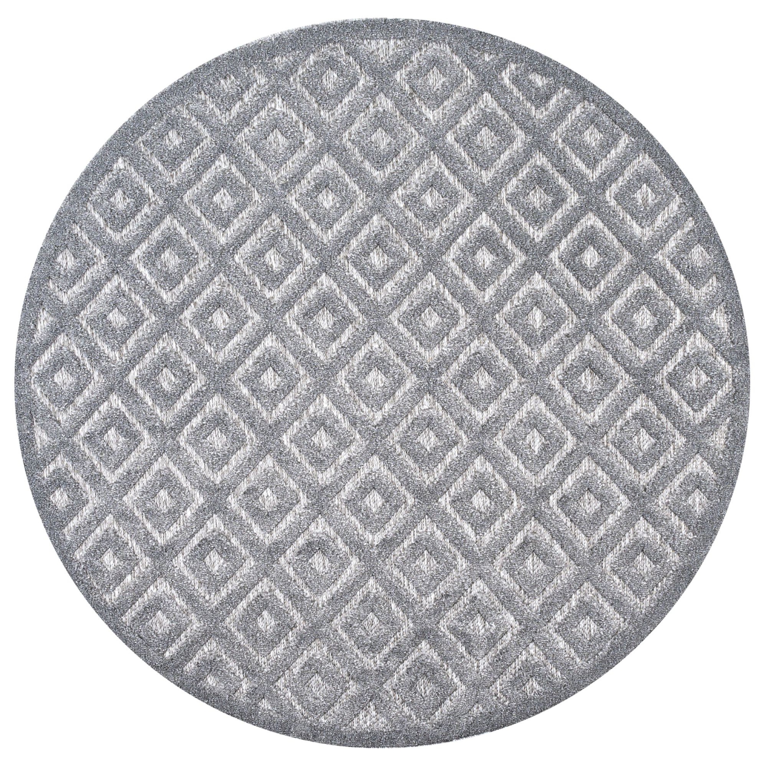 Portmany Neutral Diamond Trellis Indoor/Outdoor Area Rug
