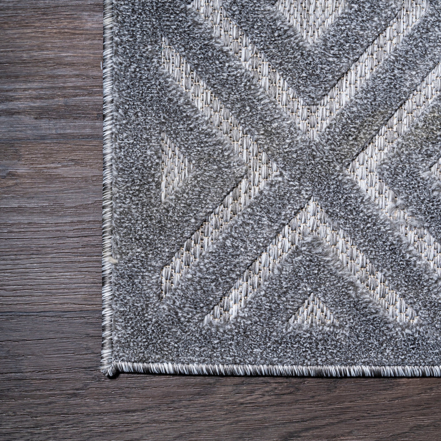 Portmany Neutral Diamond Trellis Indoor/Outdoor Area Rug