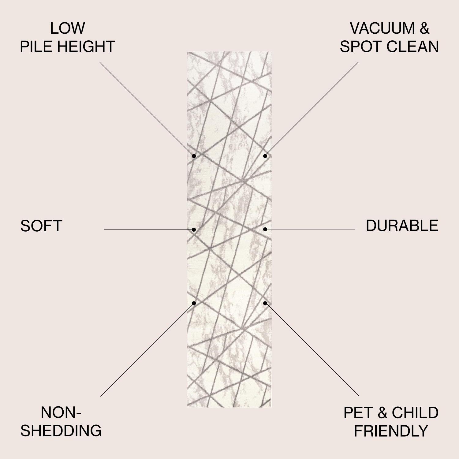 Tapis moderne marbré à motif géométrique Patras