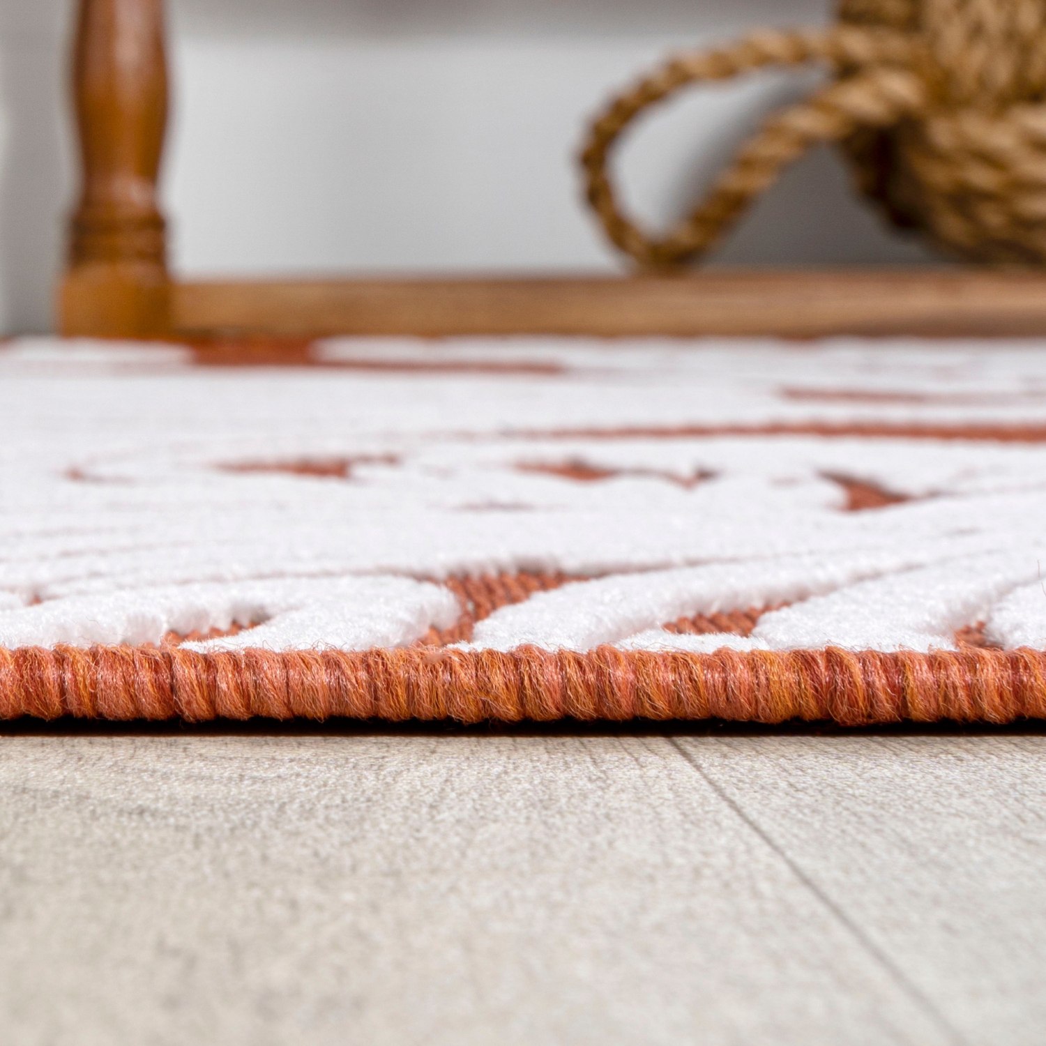 Tobago High-Low Two Tone Monstera Leaf Area Rug