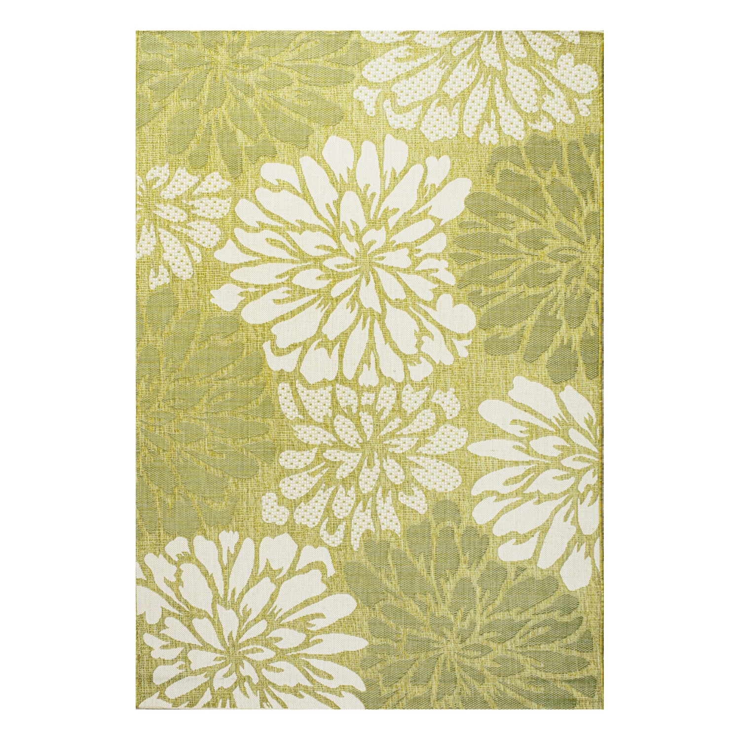 Tapis moderne tissé texturé à motif floral pour l'intérieur et l'extérieur Zinnia