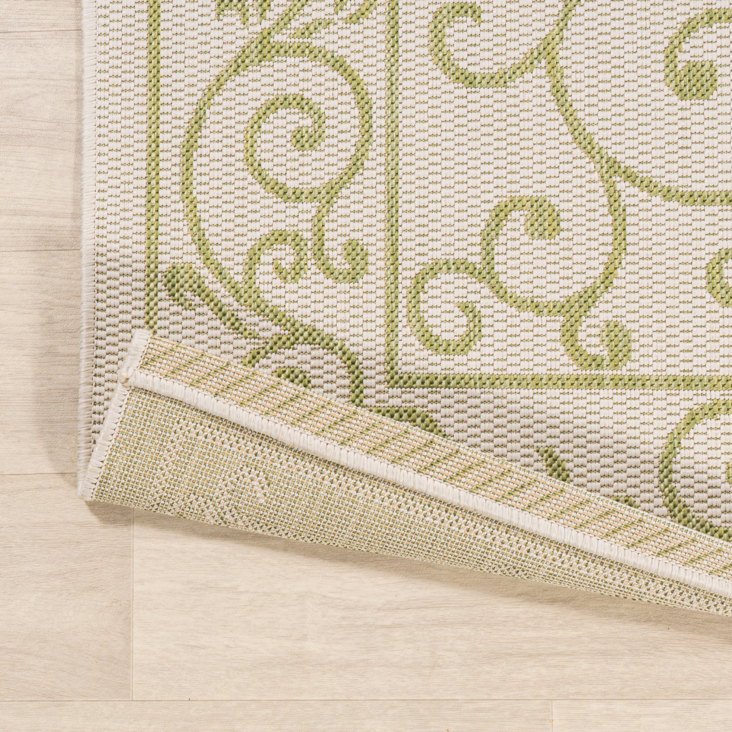 Tapis carré d'intérieur/d'extérieur Charleston à motifs filigranés d'époque