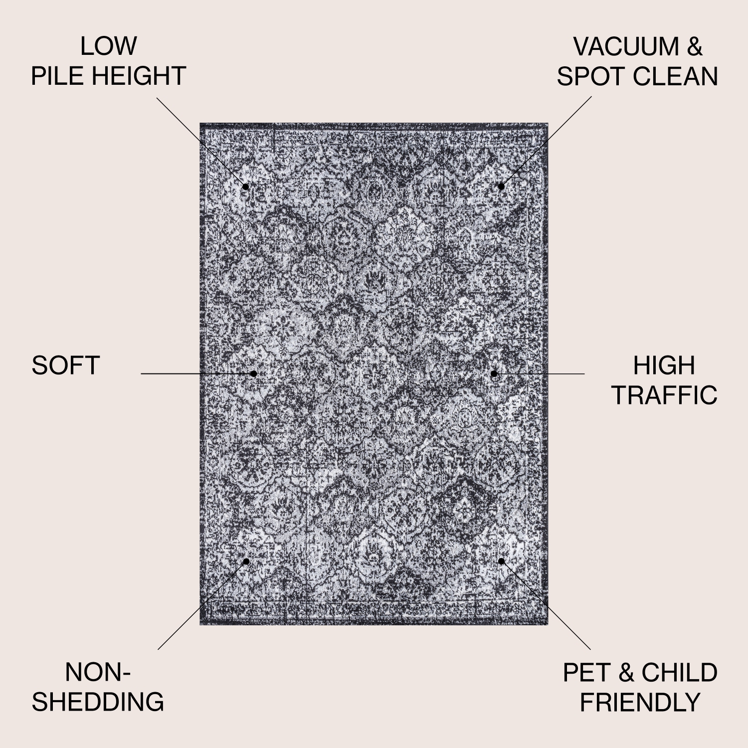 Tapis moderne avec treillis style ancien Boho Perse