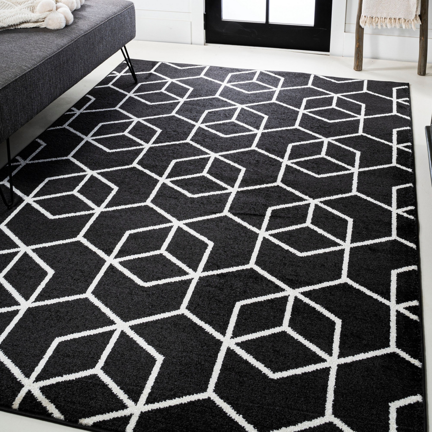Tapis moderne à motif géométrique culbutant