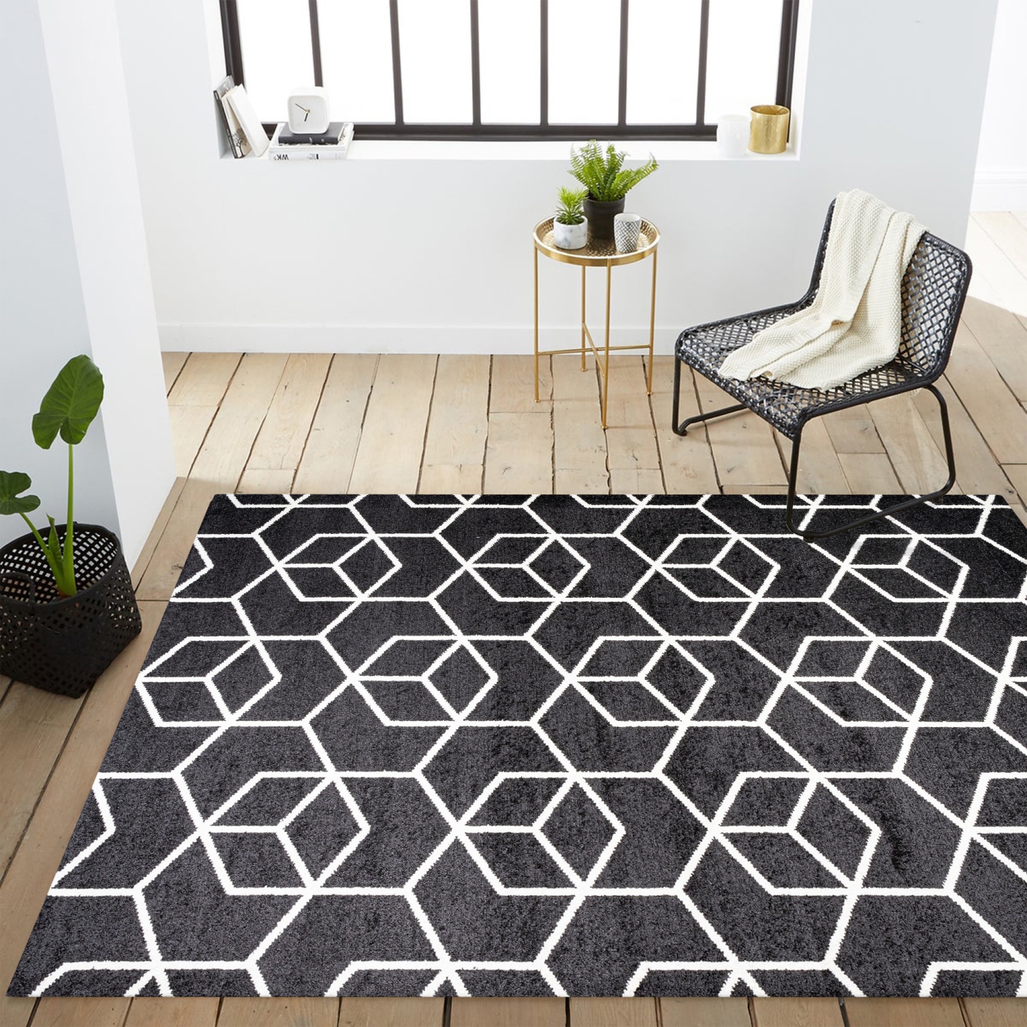 Tapis moderne à motif géométrique culbutant