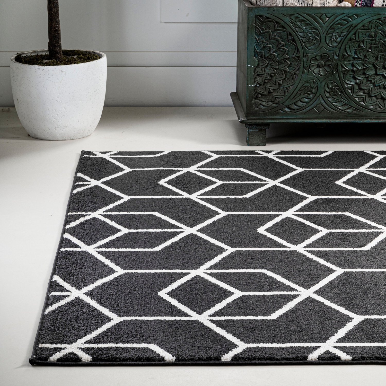 Tapis moderne à motif géométrique culbutant