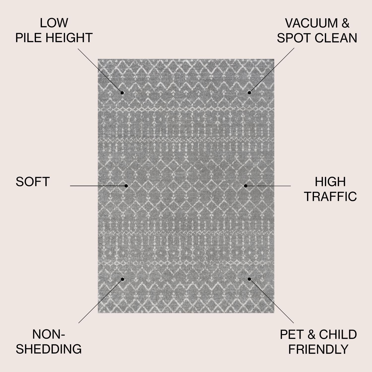 Moroccan Hype Boho Vintage Diamond Area Rug