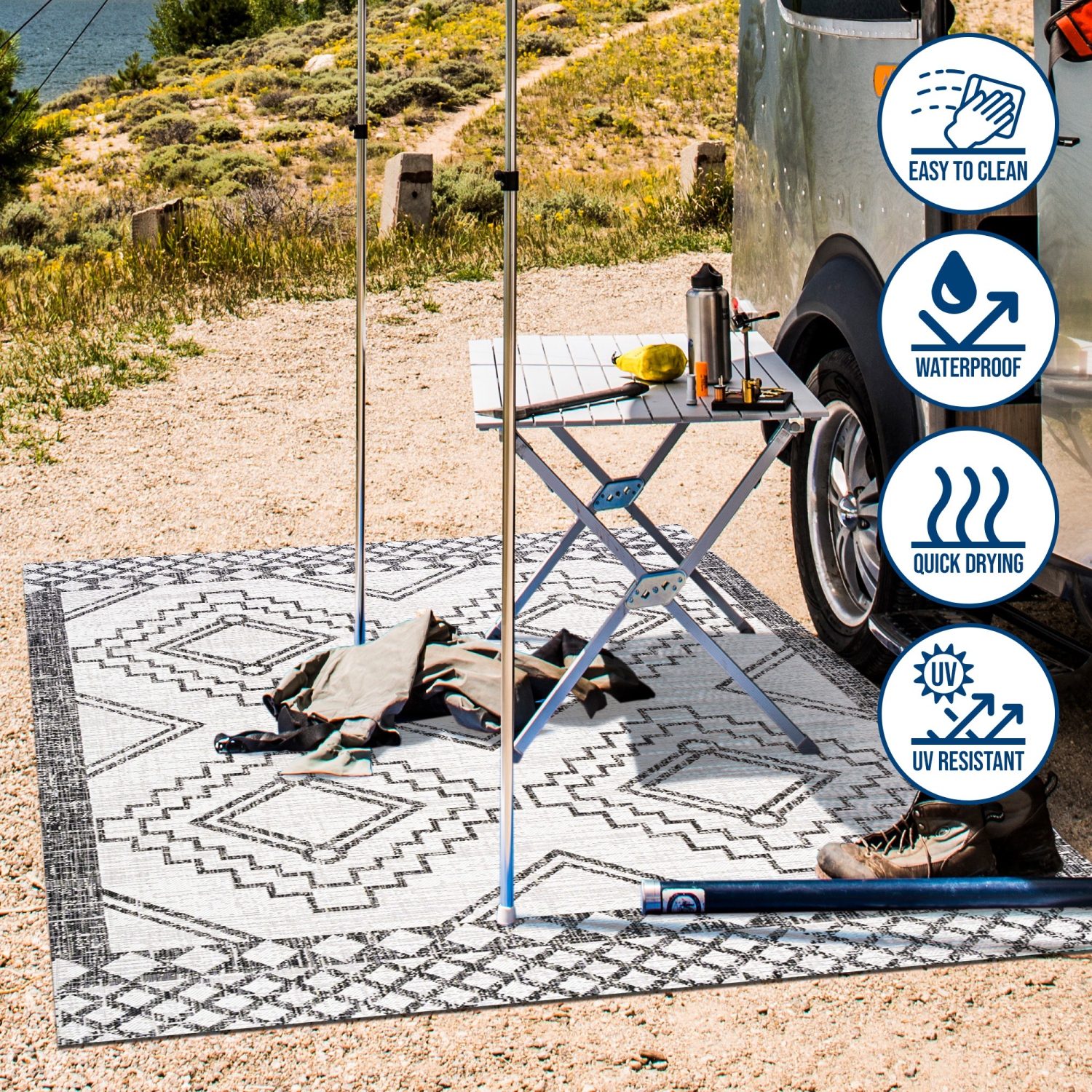 Marokko Diamond Tribal Medallion Indoor/Outdoor Area Rug