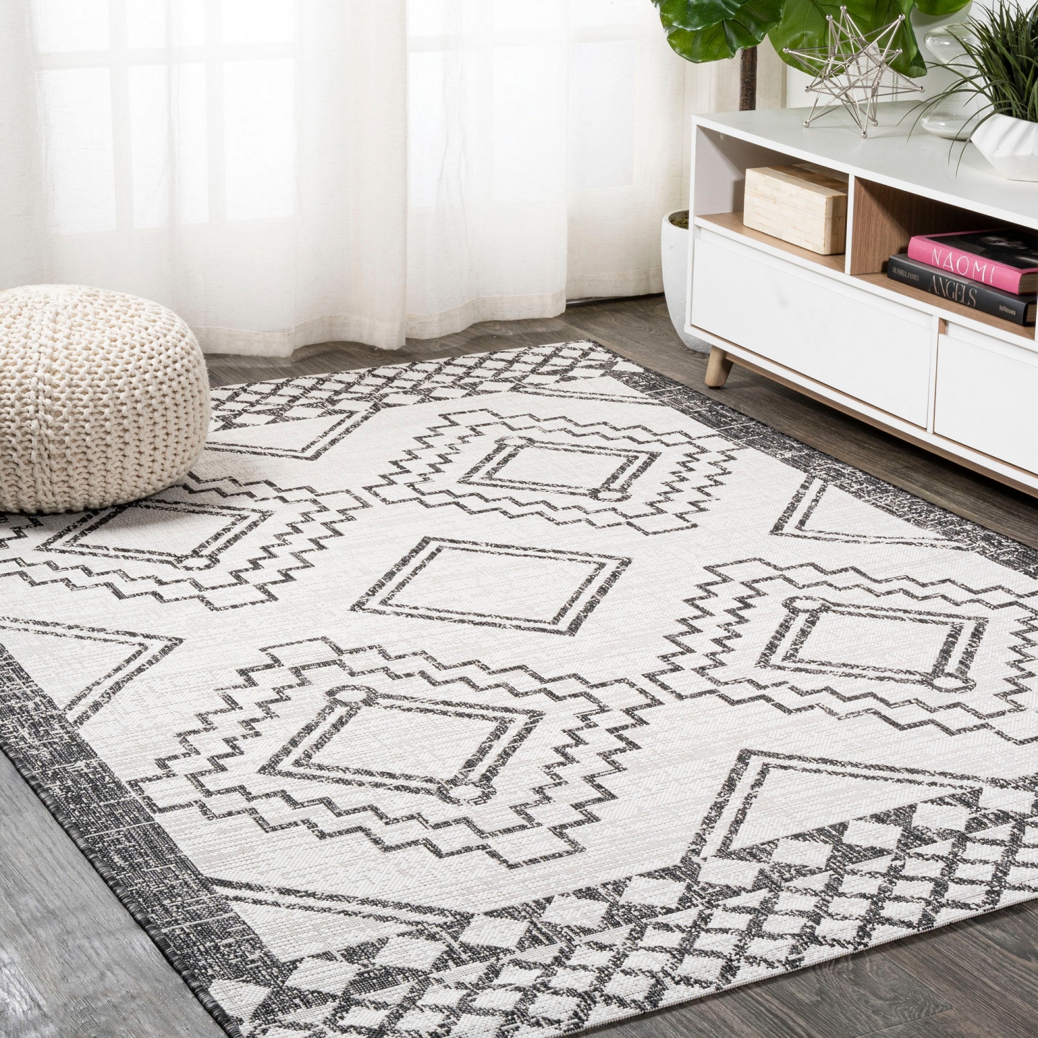 Marokko Diamond Tribal Medallion Indoor/Outdoor Area Rug