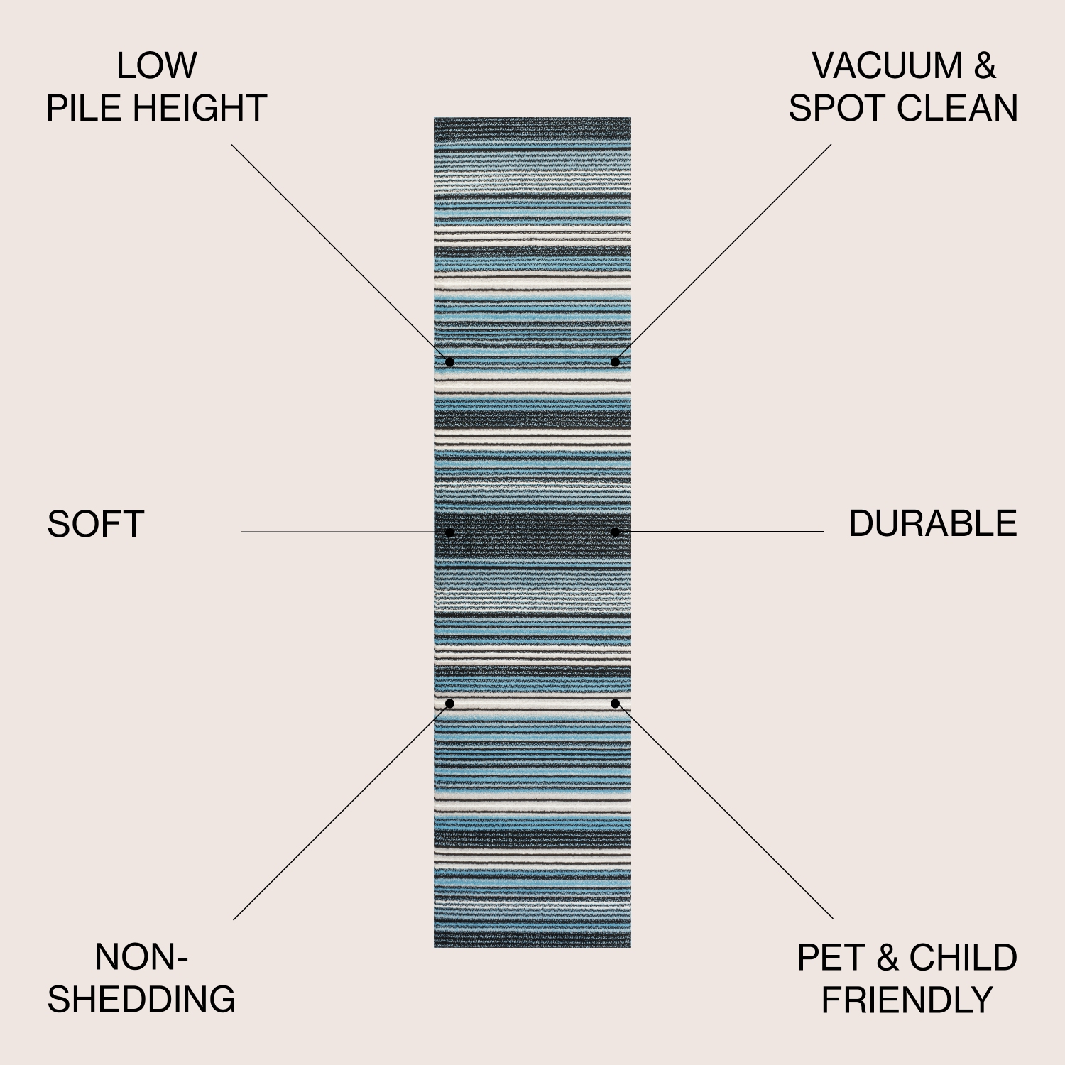 Duxbury Gradient Ticking Striped Area Rug