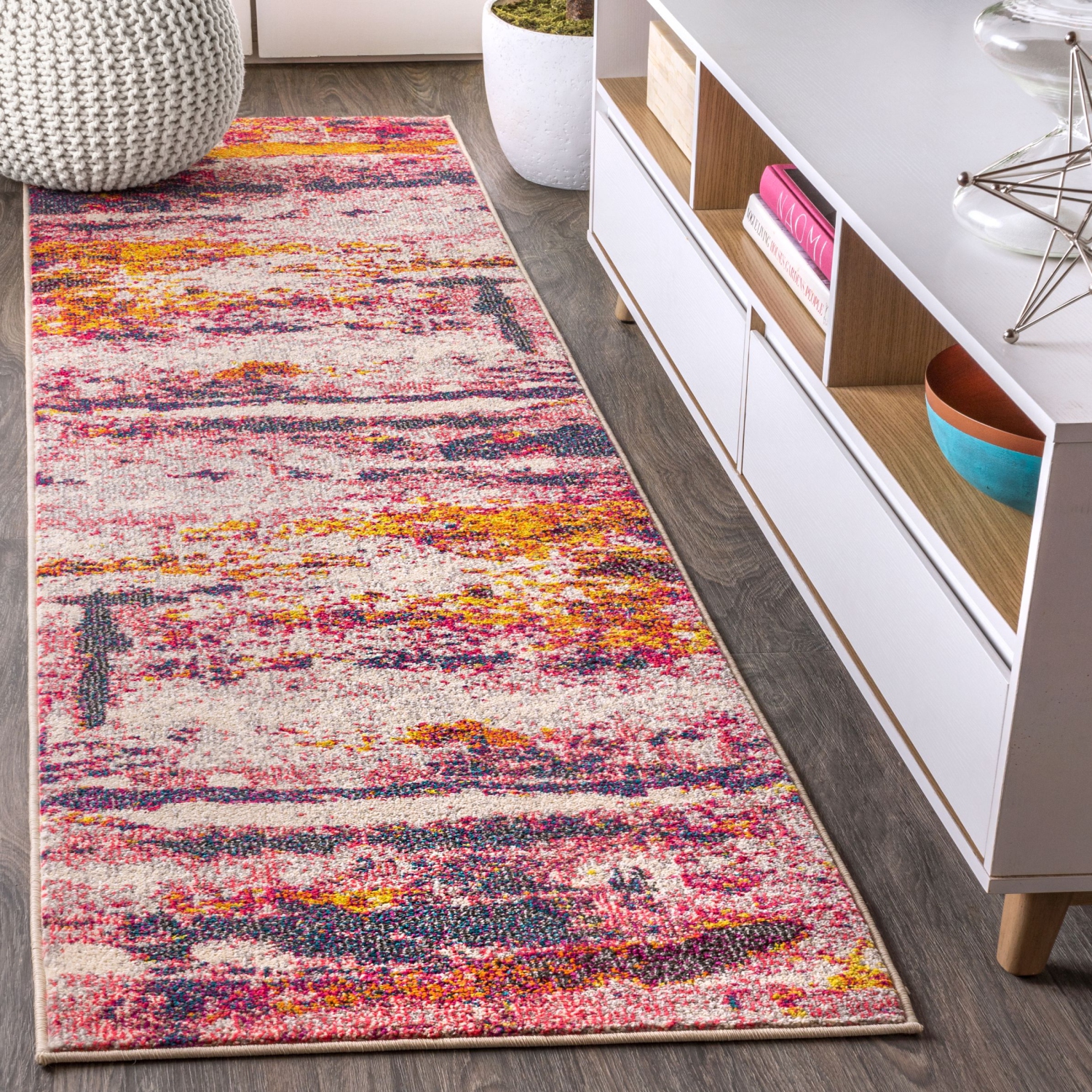 Contemporary Pop Modern Abstract Brushstroke Area Rug