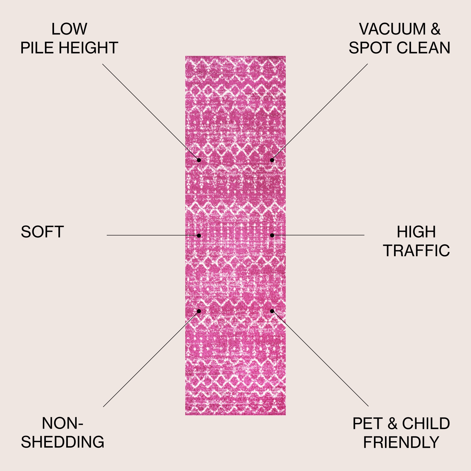 Carpette Hype Boho Vintage Diamond marocaine