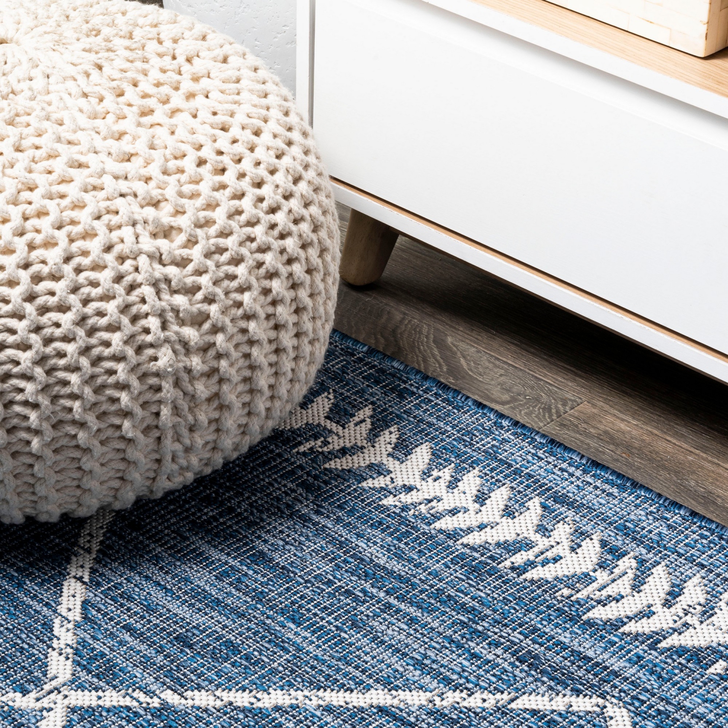 Tapis d'intérieur/d'extérieur Derya à motif de treillis tribal Diamond