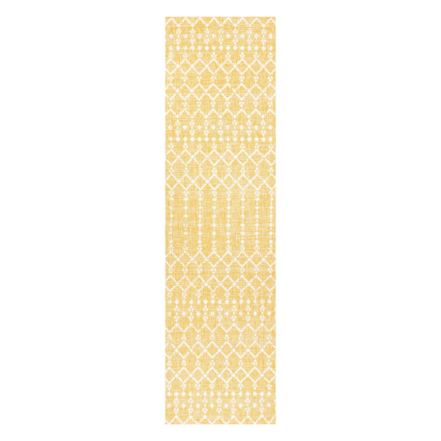 Ourika Moroccan Geometric Textured Weave Indoor/Outdoor Runner Rug