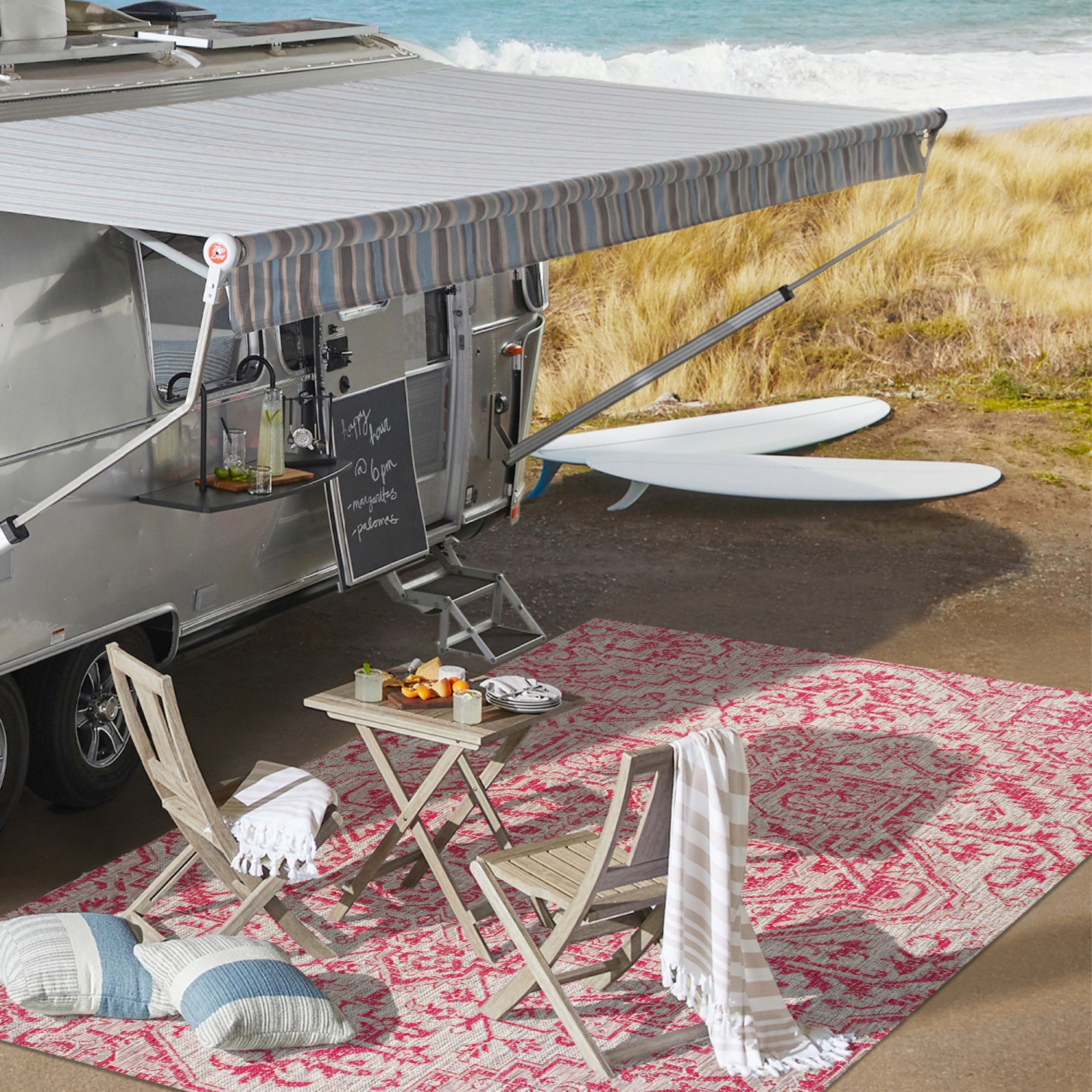 Estrella Bohemian Medallion Textured Weave Indoor/Outdoor Area Rug