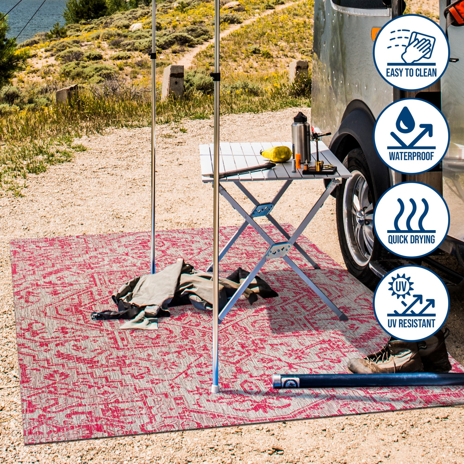 Estrella Bohemian Medallion Textured Weave Indoor/Outdoor Area Rug