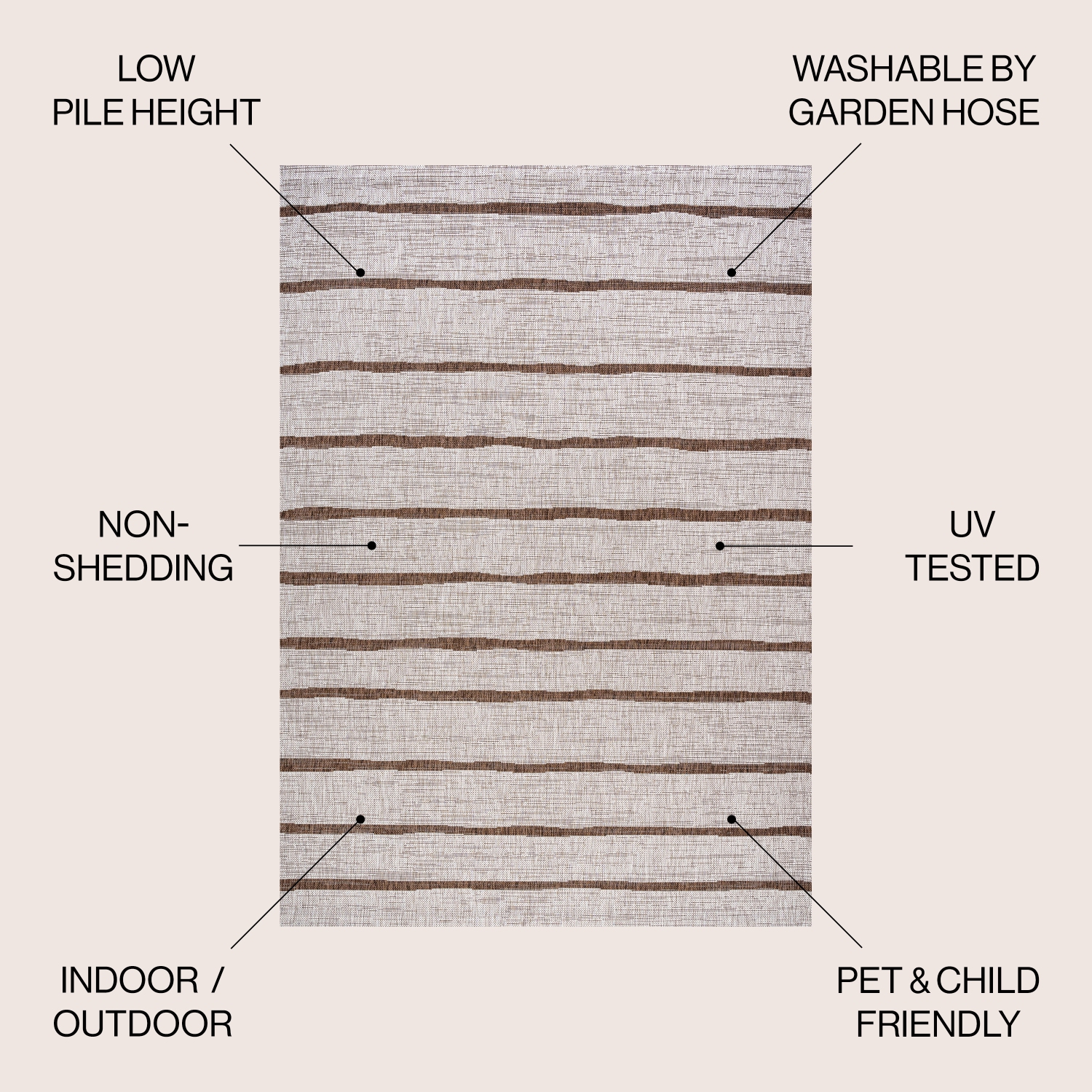 Tapis d'intérieur/d'extérieur Colonia Berber Stripe