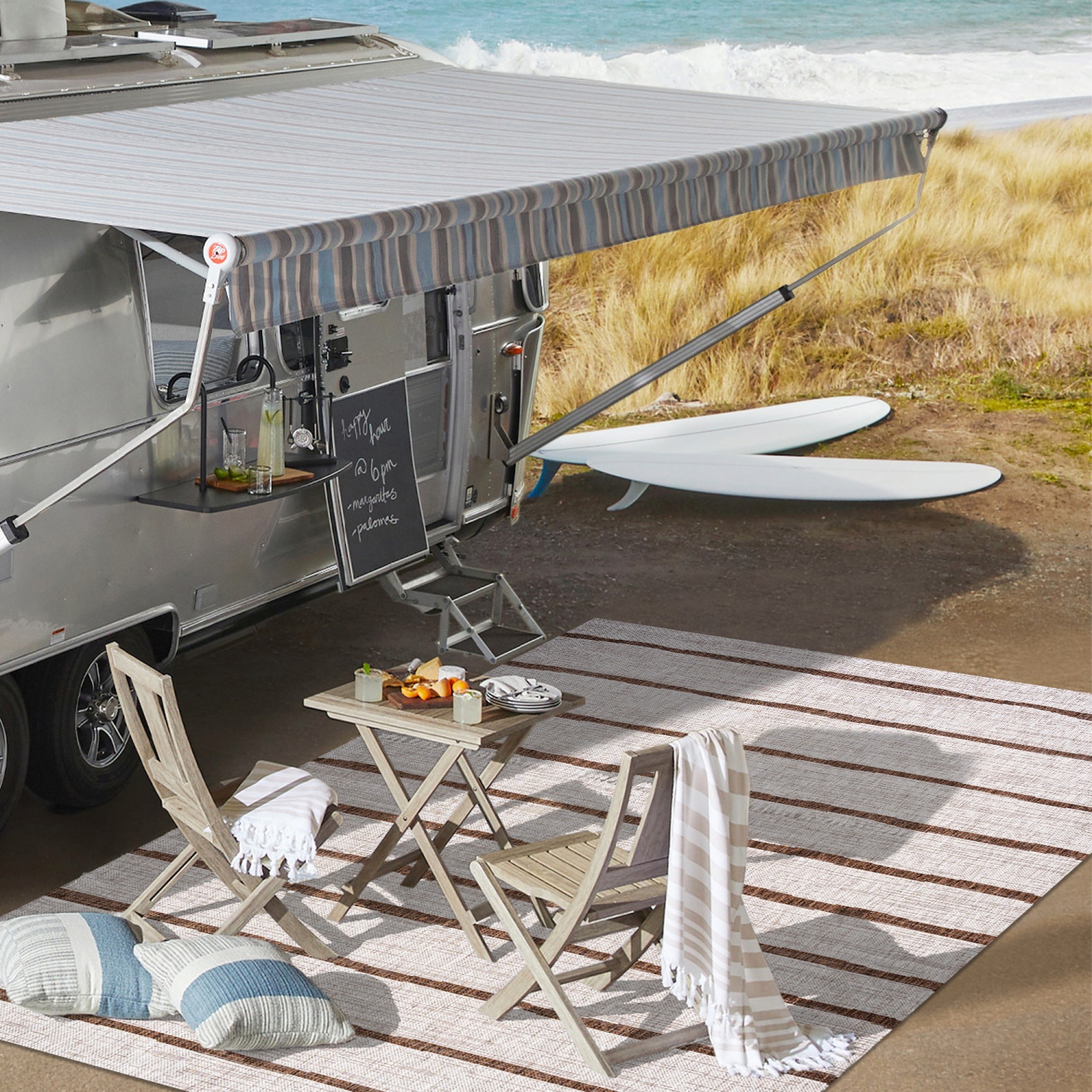 Tapis d'intérieur/d'extérieur Colonia Berber Stripe