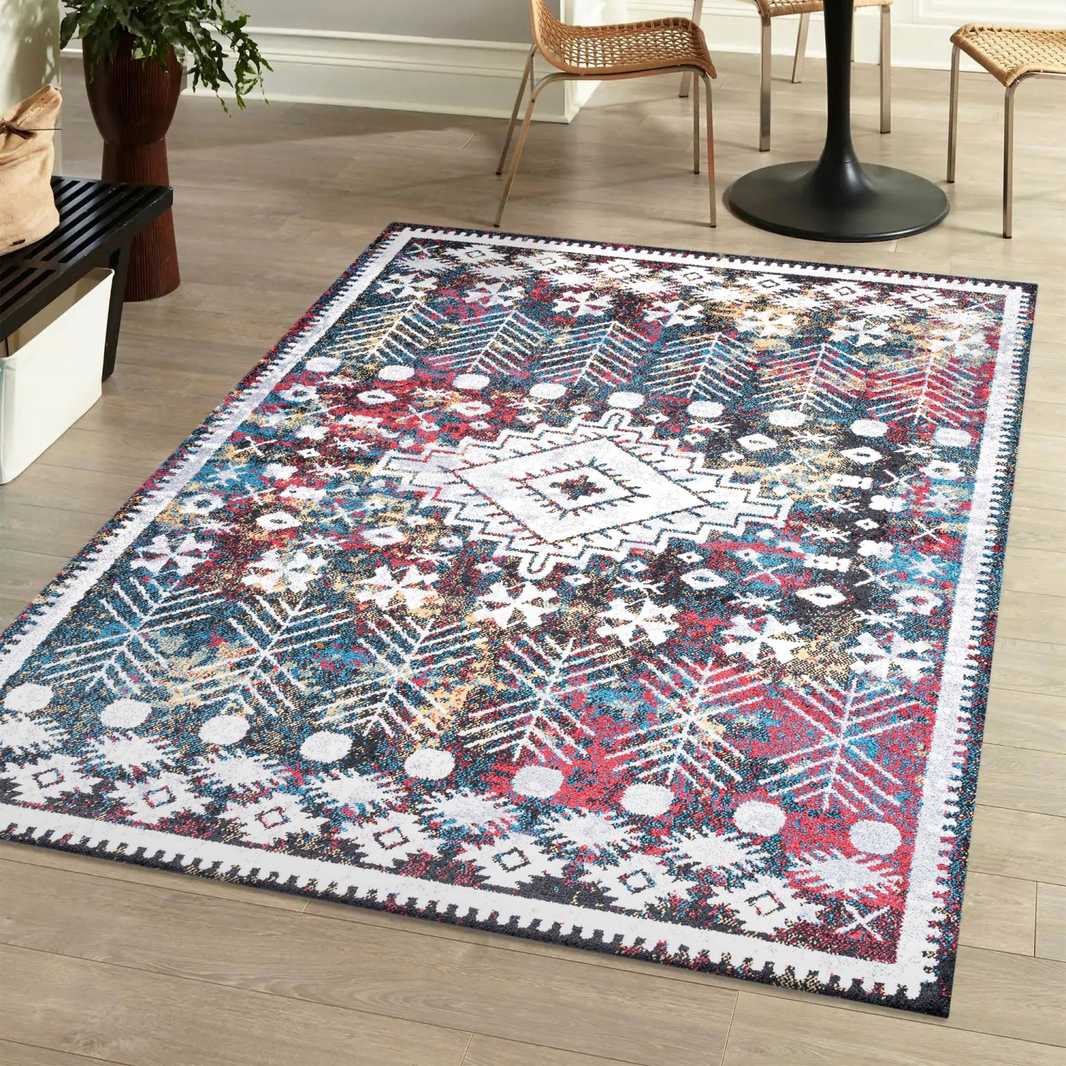 Dhiya Distressed Kilim Area Rug