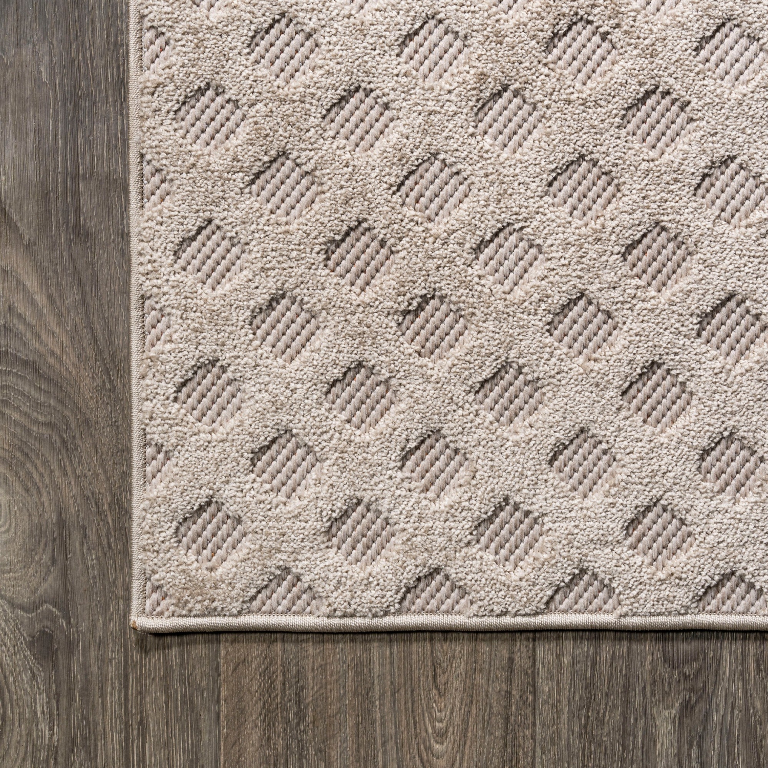 Rabat High-Low Pile Mini Diamond Trellis Area Rug