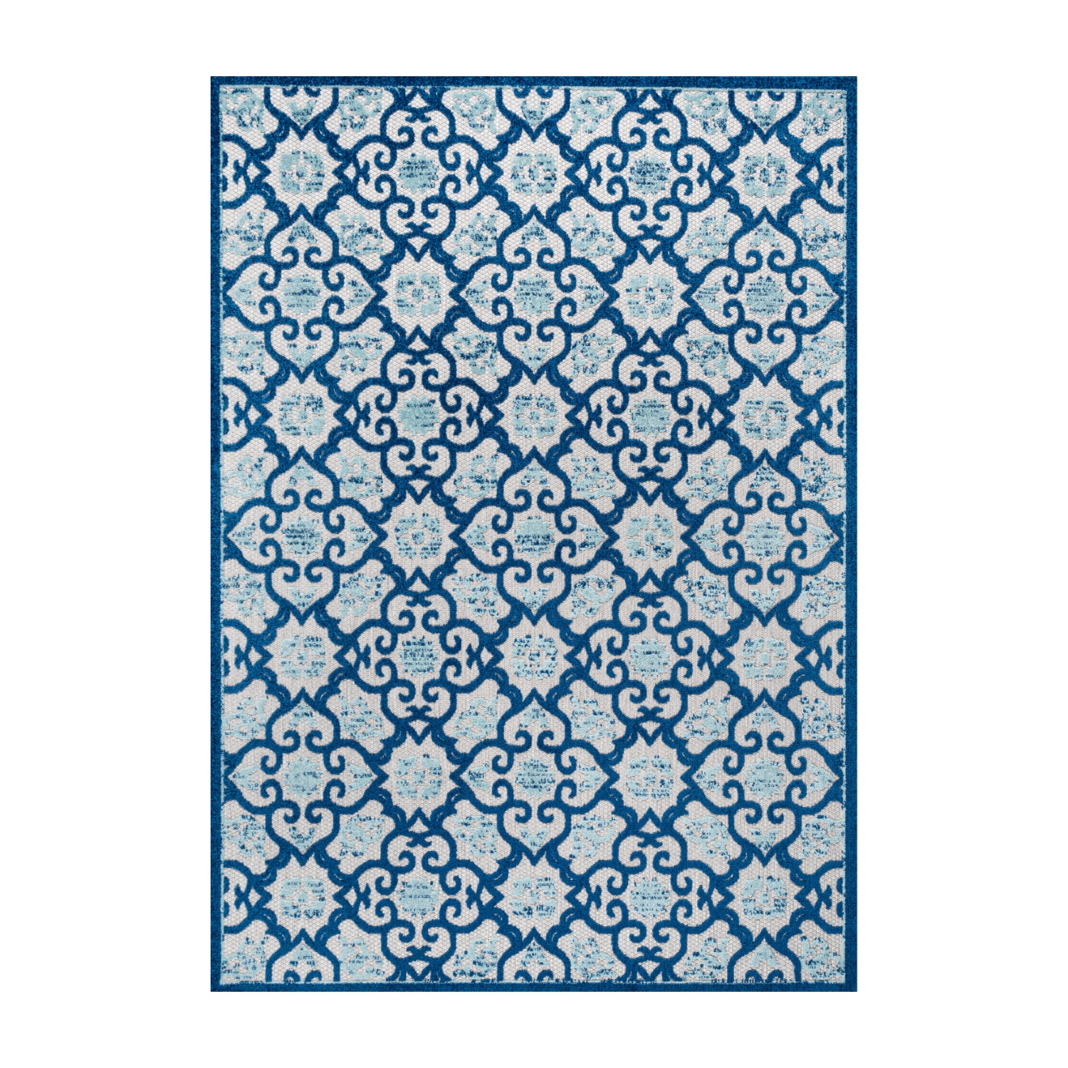 Gallia Tile Trellis High-Low Indoor/Outdoor Area Rug