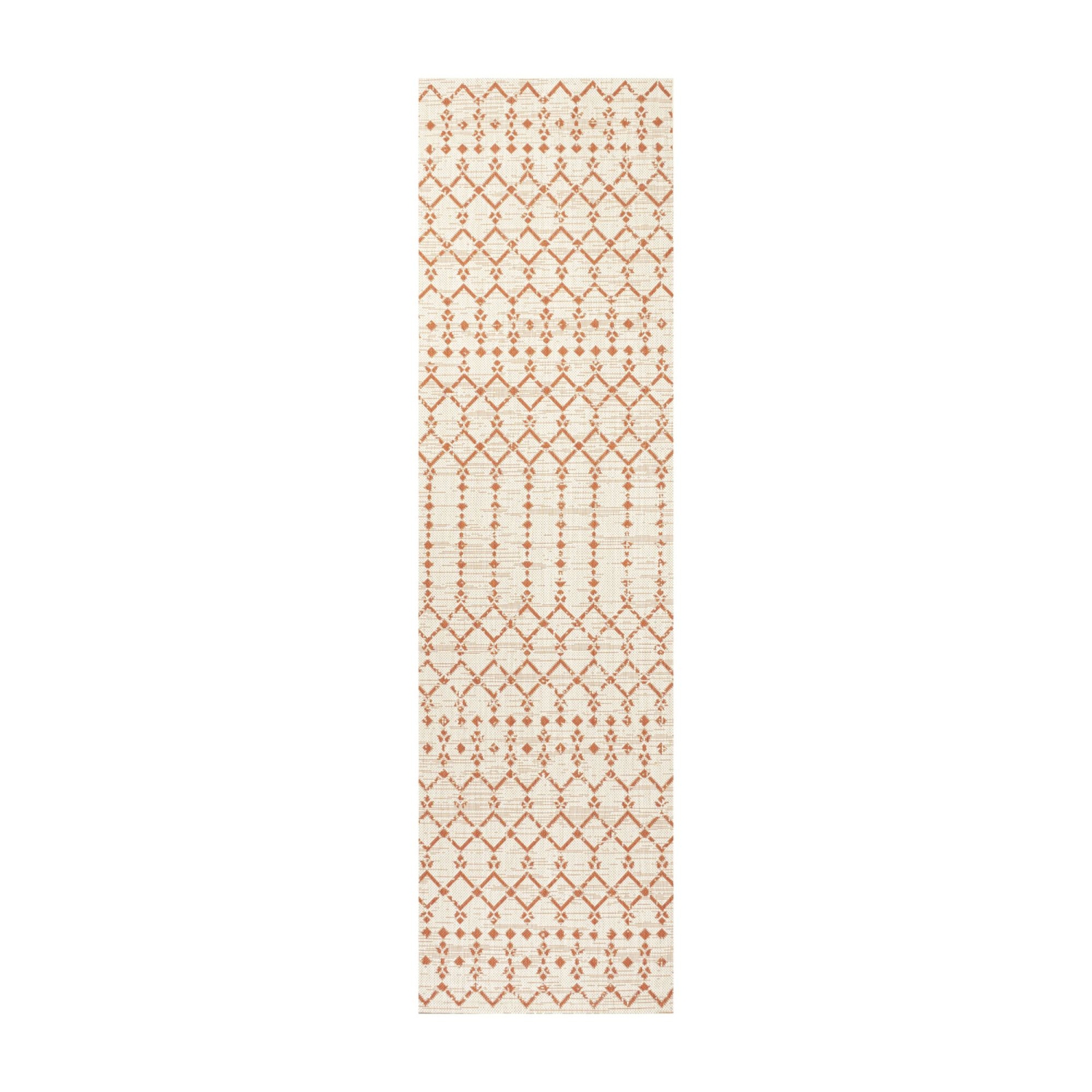 Ourika Moroccan Geometric Textured Weave Indoor/Outdoor Runner Rug
